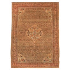 Persian Malayer Area Rugs Circa 1880 - Brown Ivory Pink