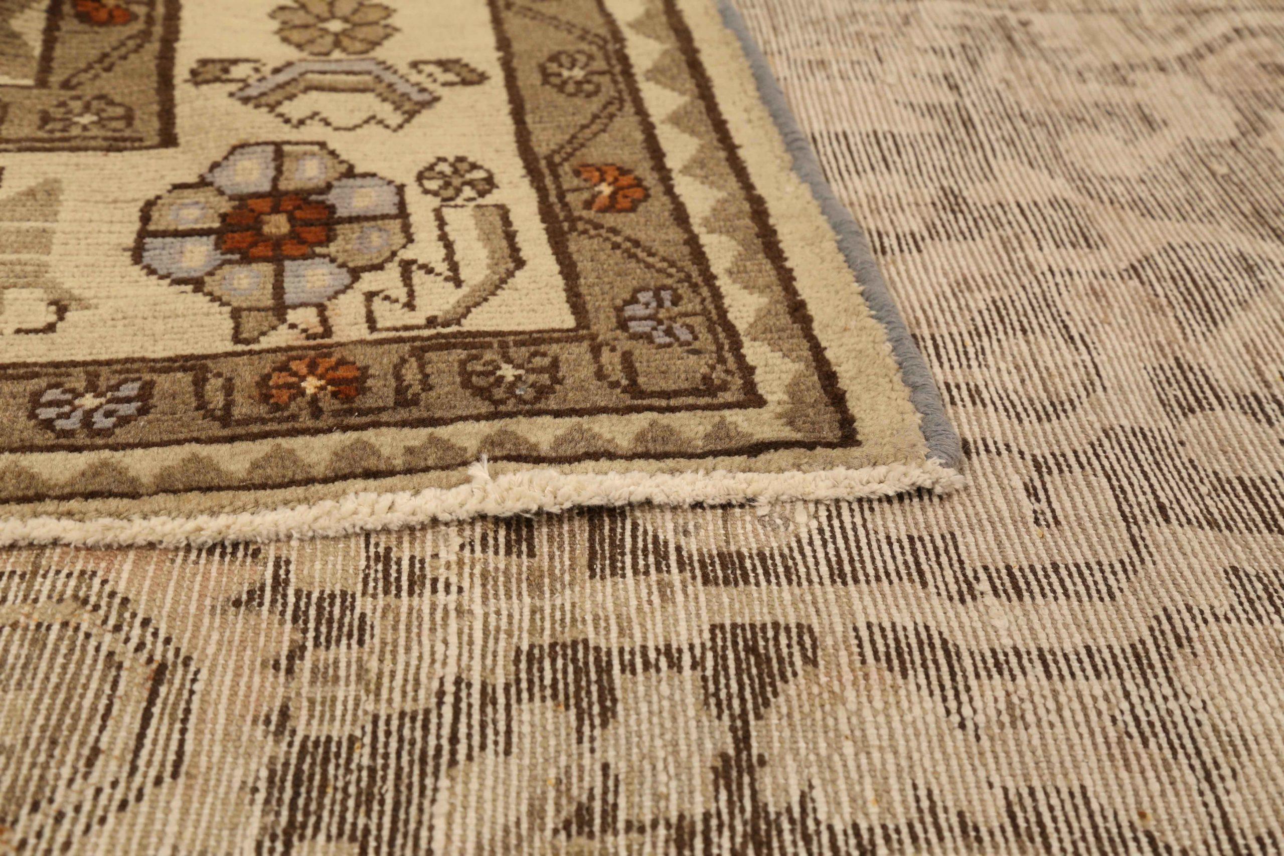 Persische Malayer Teppiche - Wolle Braun Elfenbein Rot 74108 im Zustand „Hervorragend“ im Angebot in Dallas, TX