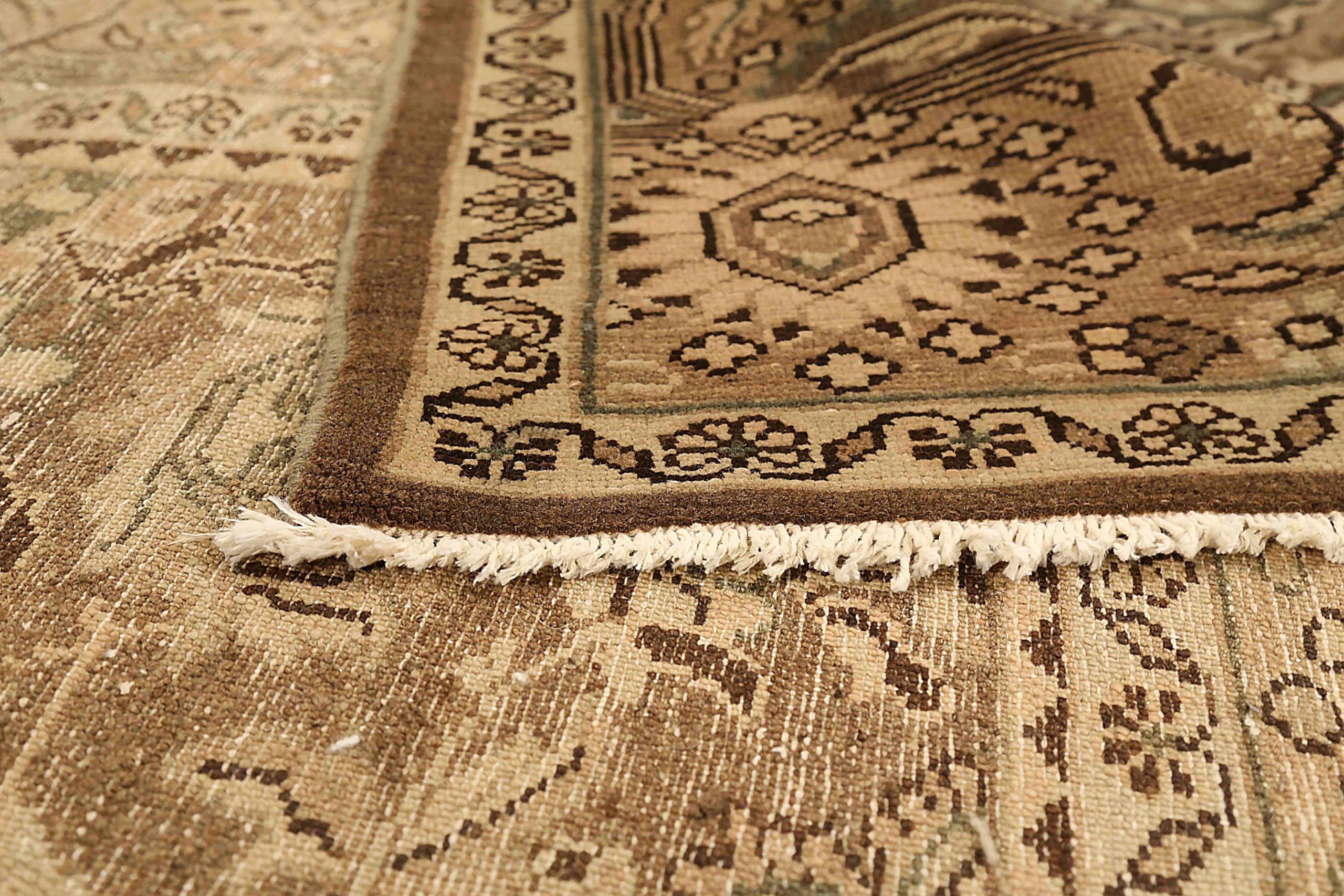 Persian Malayer Area Rugs - Wool Brown Ivory Taupe 73506 In Excellent Condition For Sale In Dallas, TX
