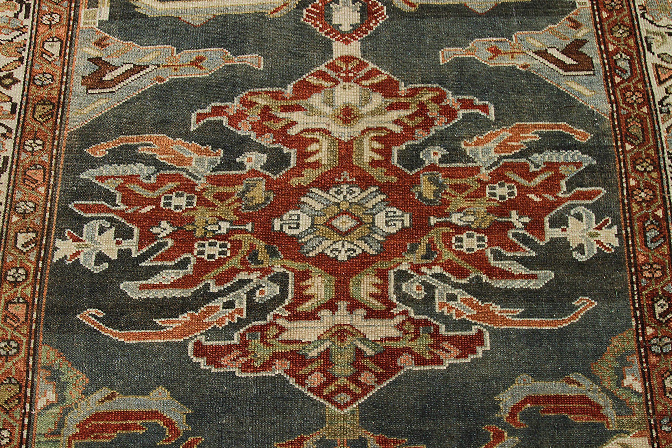 Persische Malayer-Teppiche Circa 1880 - Wolle Grau Elfenbein Rot Design - 89718 (20. Jahrhundert) im Angebot