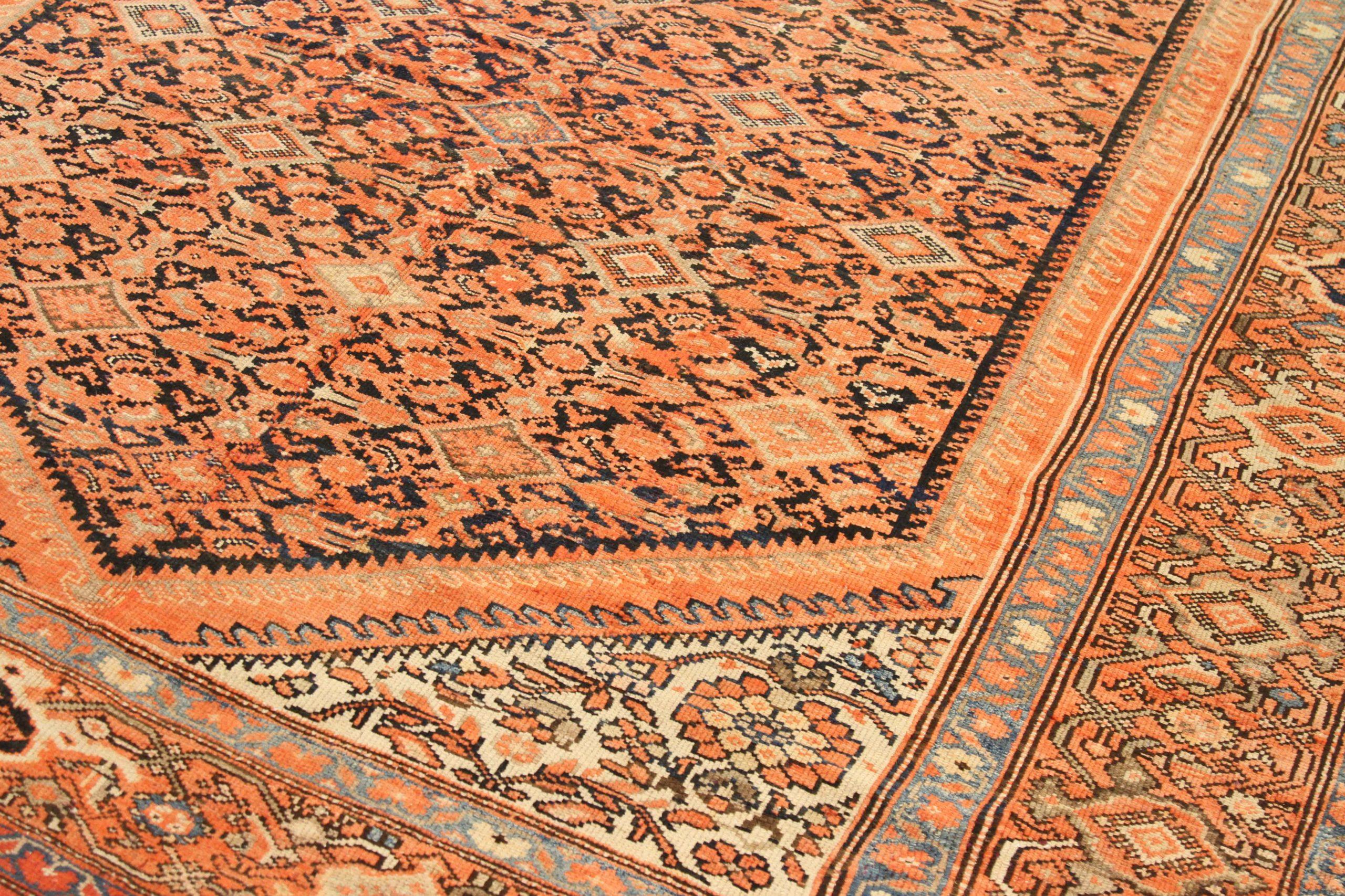 Asian Persian Malayer Area Rugs - Wool Green Navy Blue Red 72825 For Sale