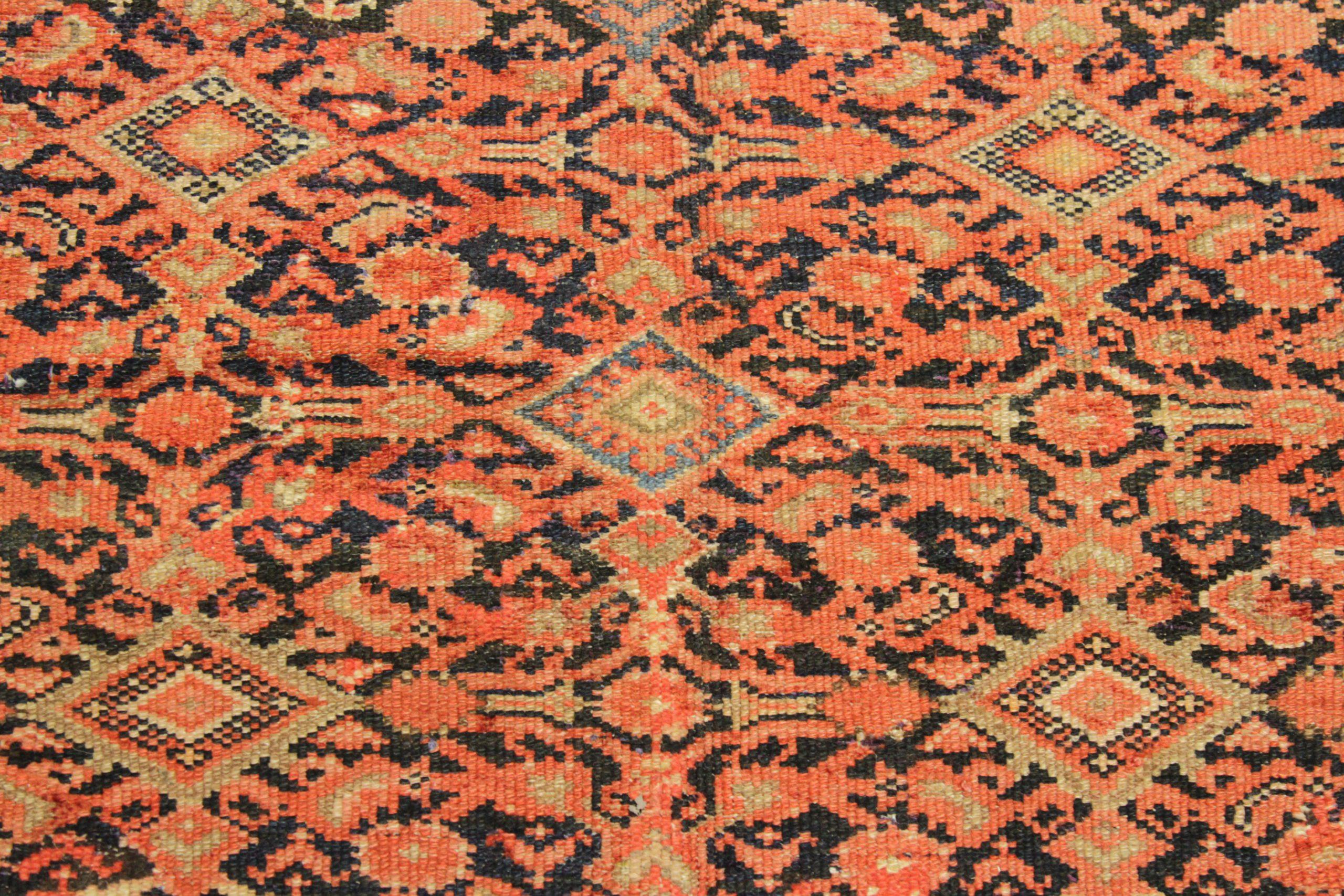 20th Century Persian Malayer Area Rugs - Wool Green Navy Blue Red 72825 For Sale