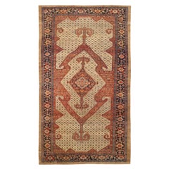 Persische Malayer-Teppiche Circa 1880 - Wolle Elfenbein Marineblau Blau Rot Design - 91960