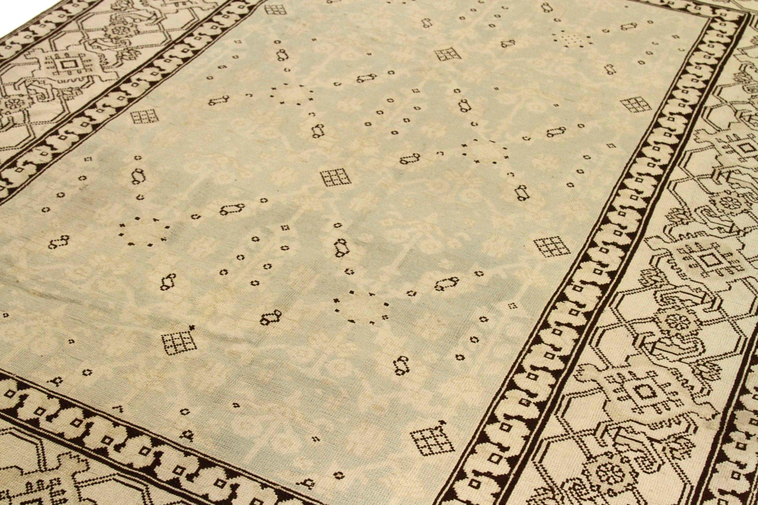 Persische Malayer-Teppiche - Wolle Schwarz Elfenbein Design - 76021 (Irakisch) im Angebot