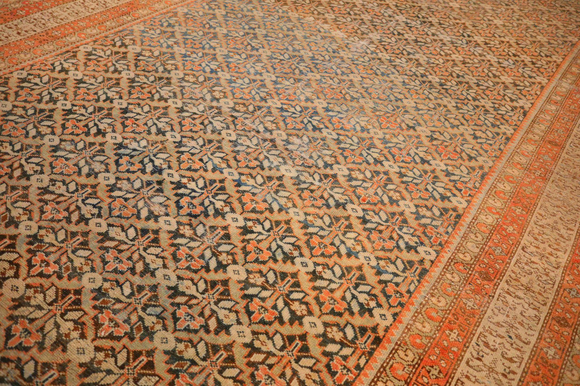 Persische Malayer-Teppiche - Wolle Schwarz Elfenbein Rot Design - 93404 im Zustand „Hervorragend“ im Angebot in Dallas, TX