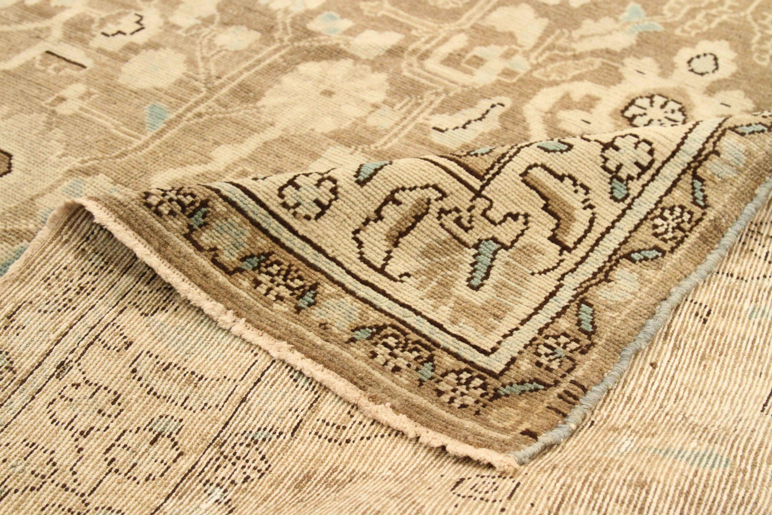 Persische Malayer Teppiche - Wolle Blau Braun Elfenbein Design - 76004 (Irakisch) im Angebot