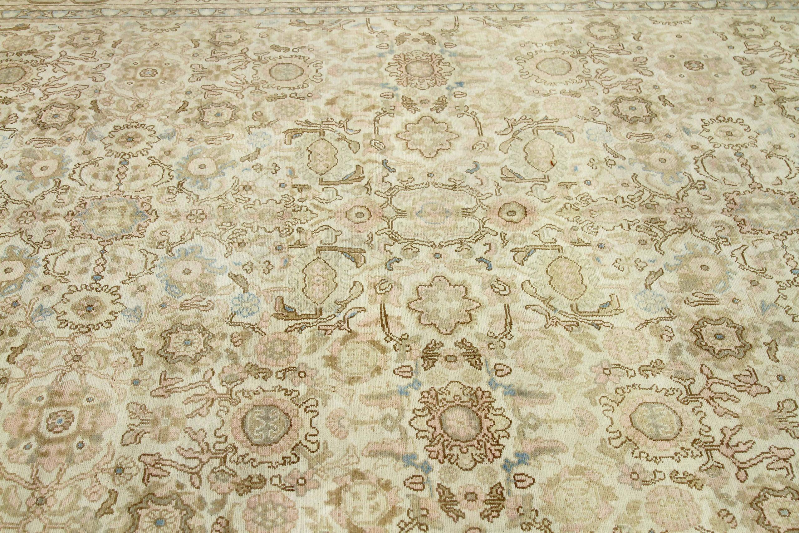 Irakien Tapis de sol persan Malayer - Laine Bleu Brown Design/One - 88079 en vente