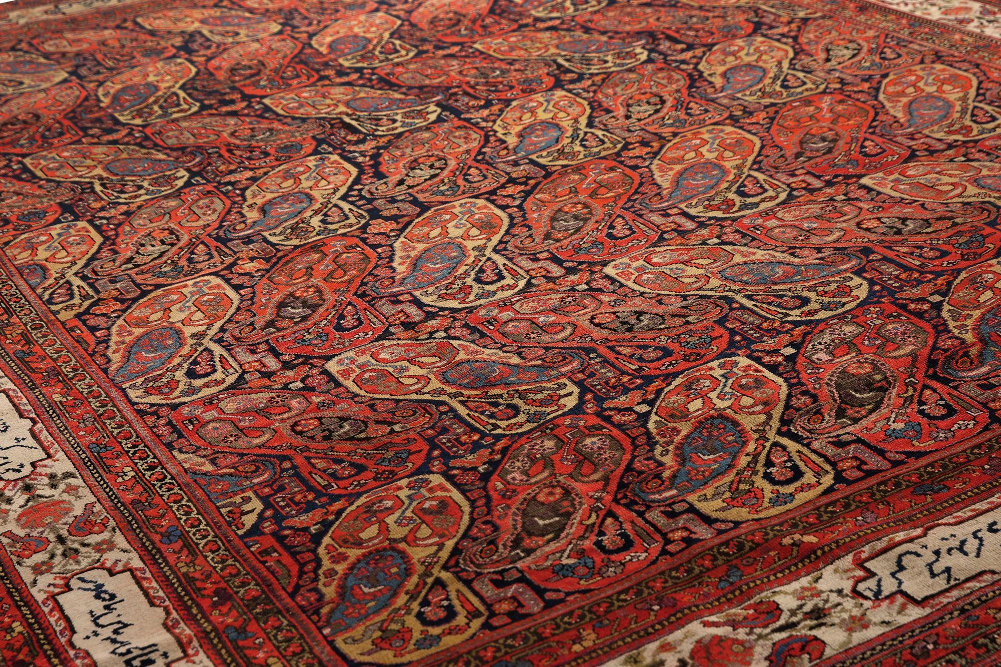 Alfombras Persas Malayer - Lana Azul Marrón Marfil Rojo Diseño - 97960 Iraquí en venta