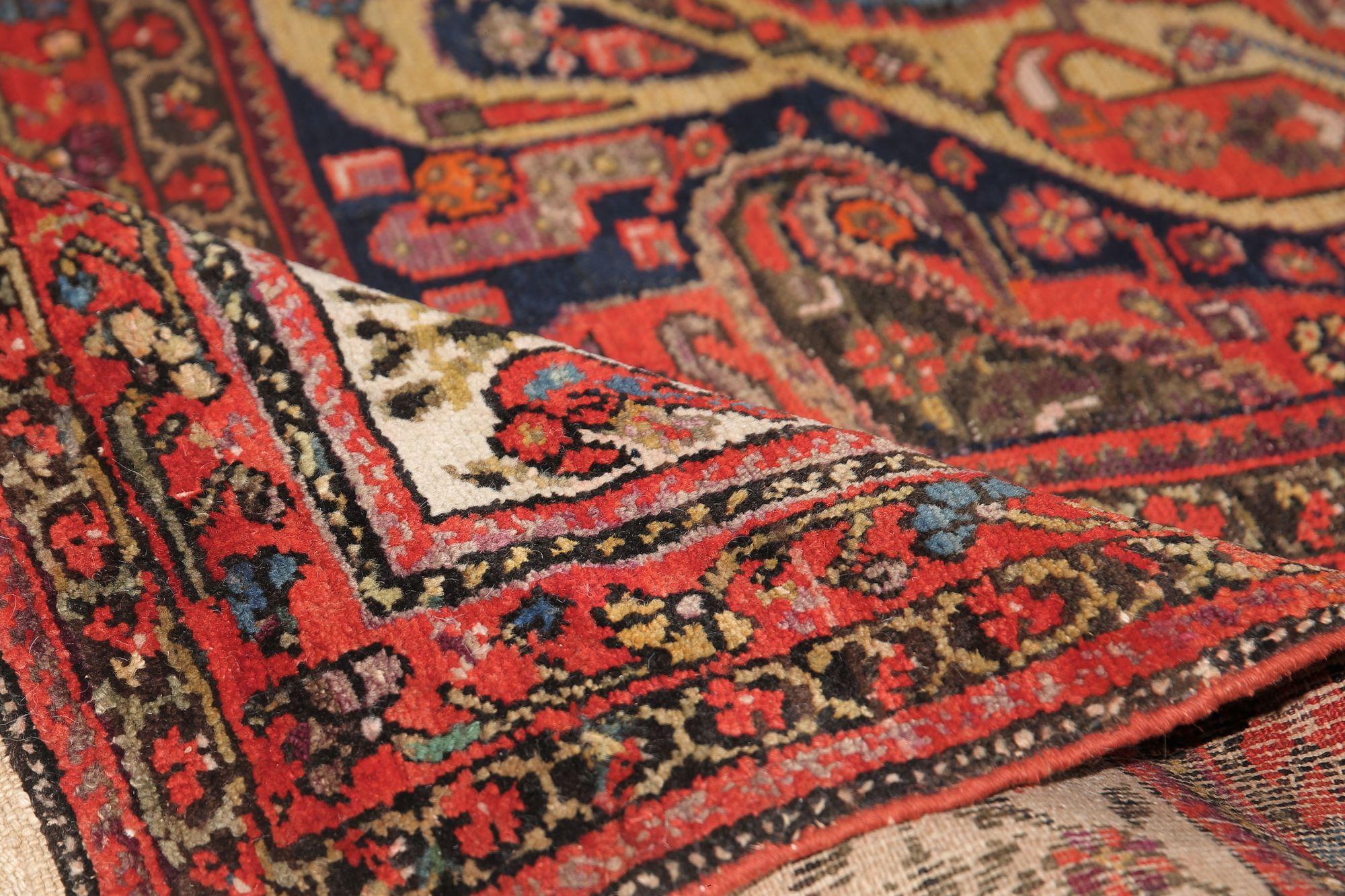 Alfombras Persas Malayer - Lana Azul Marrón Marfil Rojo Diseño - 97960 siglo XX en venta