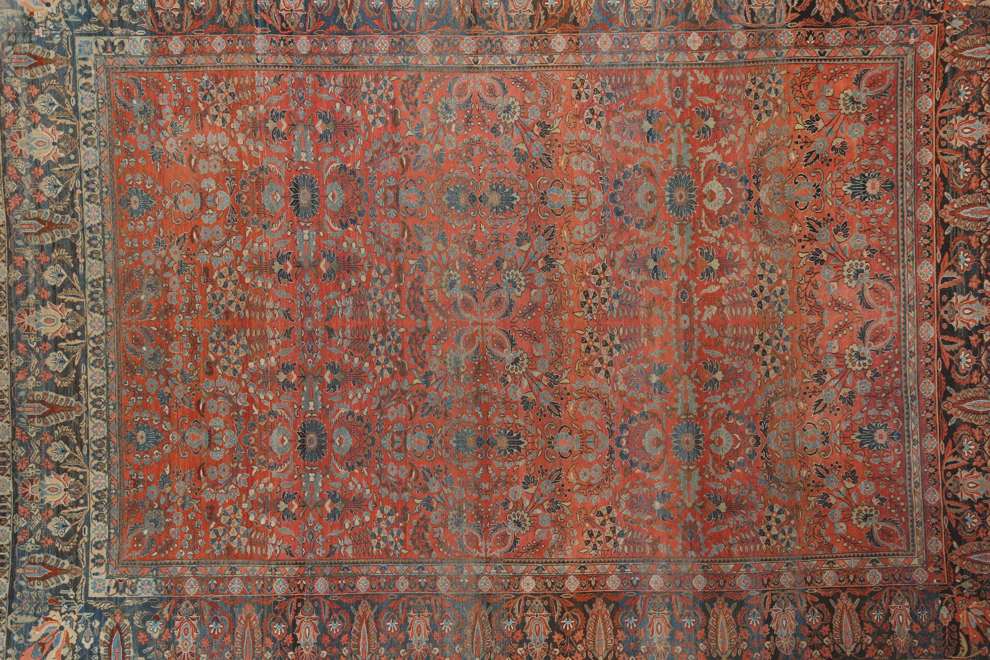 Iracheno Tappeti persiani Malayer - Disegno in lana blu marrone rosso - 97966 in vendita