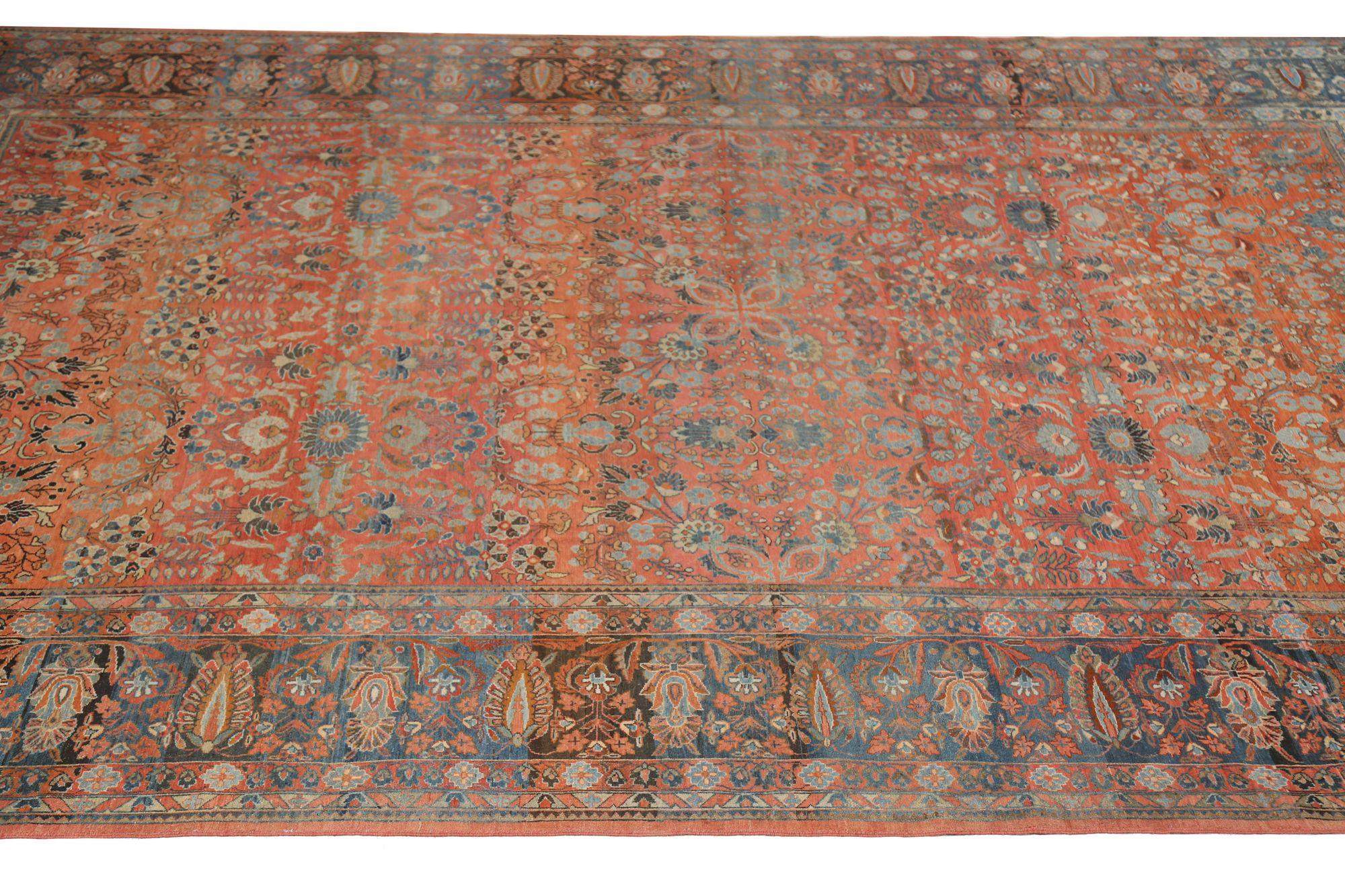 Tappeti persiani Malayer - Disegno in lana blu marrone rosso - 97966 In condizioni ottime in vendita a Dallas, TX