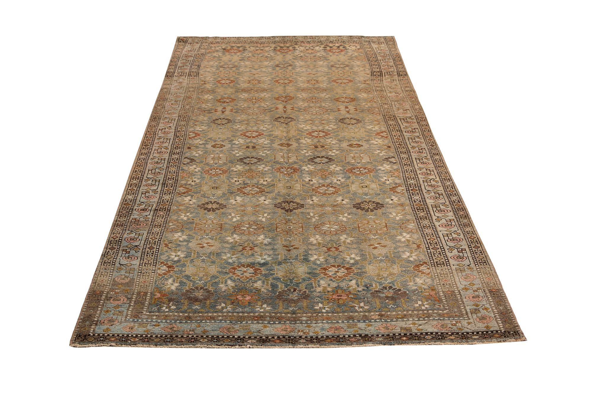 Alfombras Persas Malayer - Diseño Lana Azul Marfil Topo - 97297 siglo XX en venta