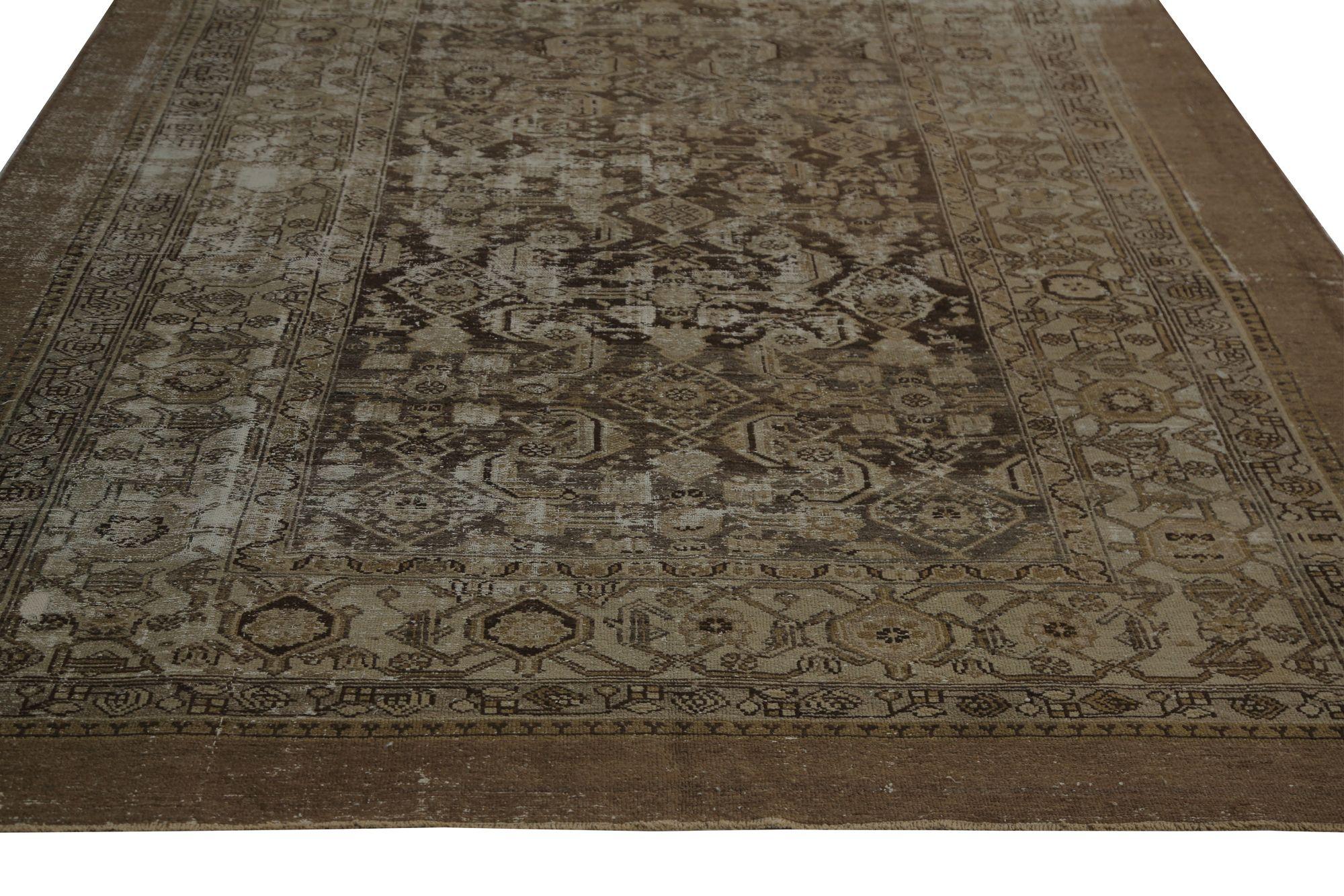 Irakien Tapis de sol Persan Malayer - Laine Design Brown - 96984 en vente
