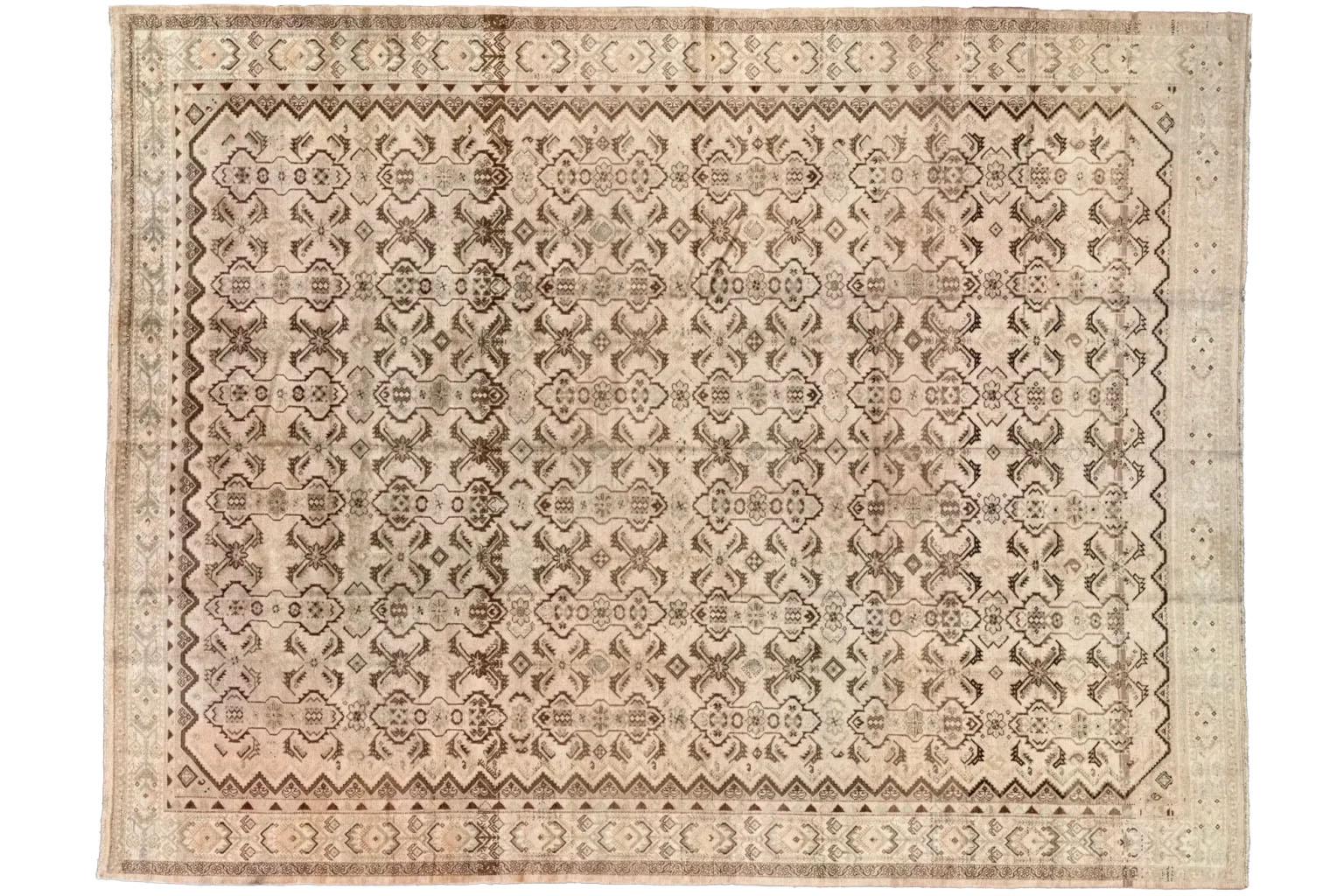 Hand-Woven Persian Malayer Area Rugs - Wool Brown Ivory For Sale