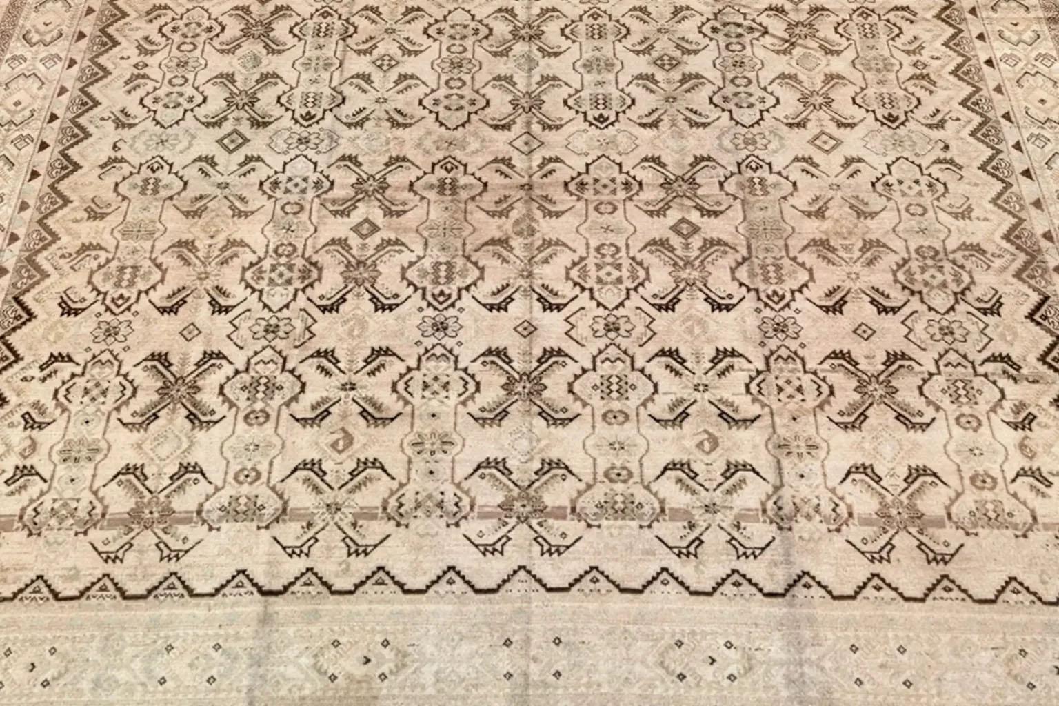 20th Century Persian Malayer Area Rugs - Wool Brown Ivory For Sale
