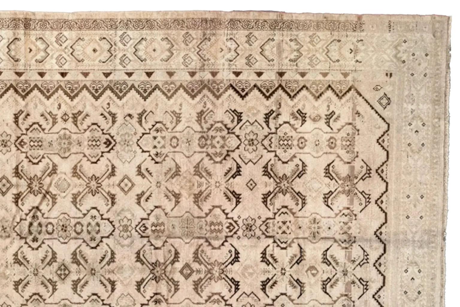 Persian Malayer Area Rugs - Wool Brown Ivory For Sale 1