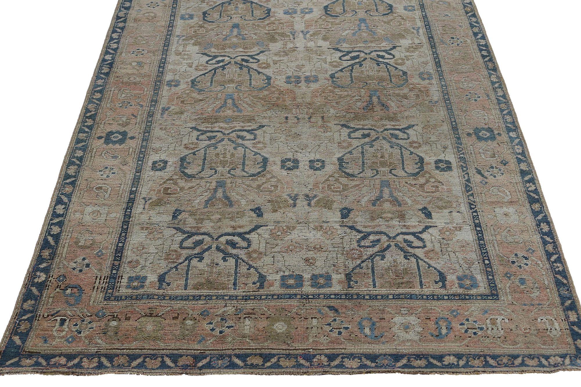 20th Century Persian Malayer Area Rugs - Wool Brown Ivory Design - 97160 For Sale