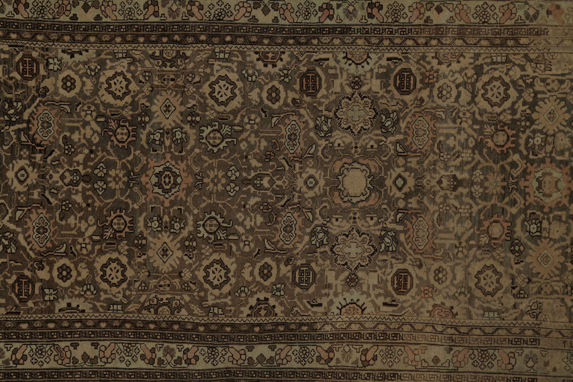 20th Century Persian Malayer Area Rugs - Wool Brown Ivory Design - 97446 For Sale