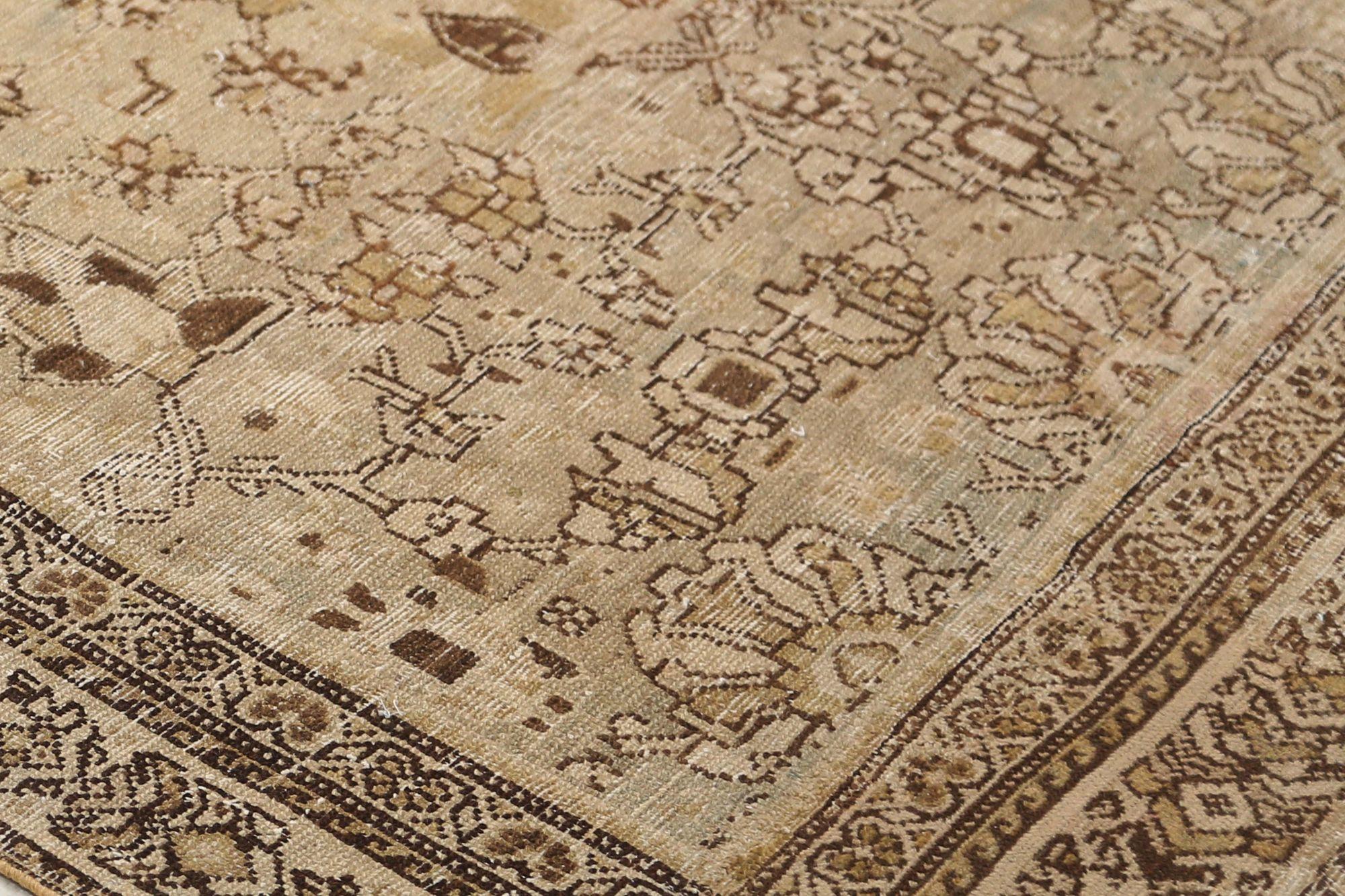 Irakien Tapis de sol persan Malayer - Laine Brown Design/One - 97741 en vente