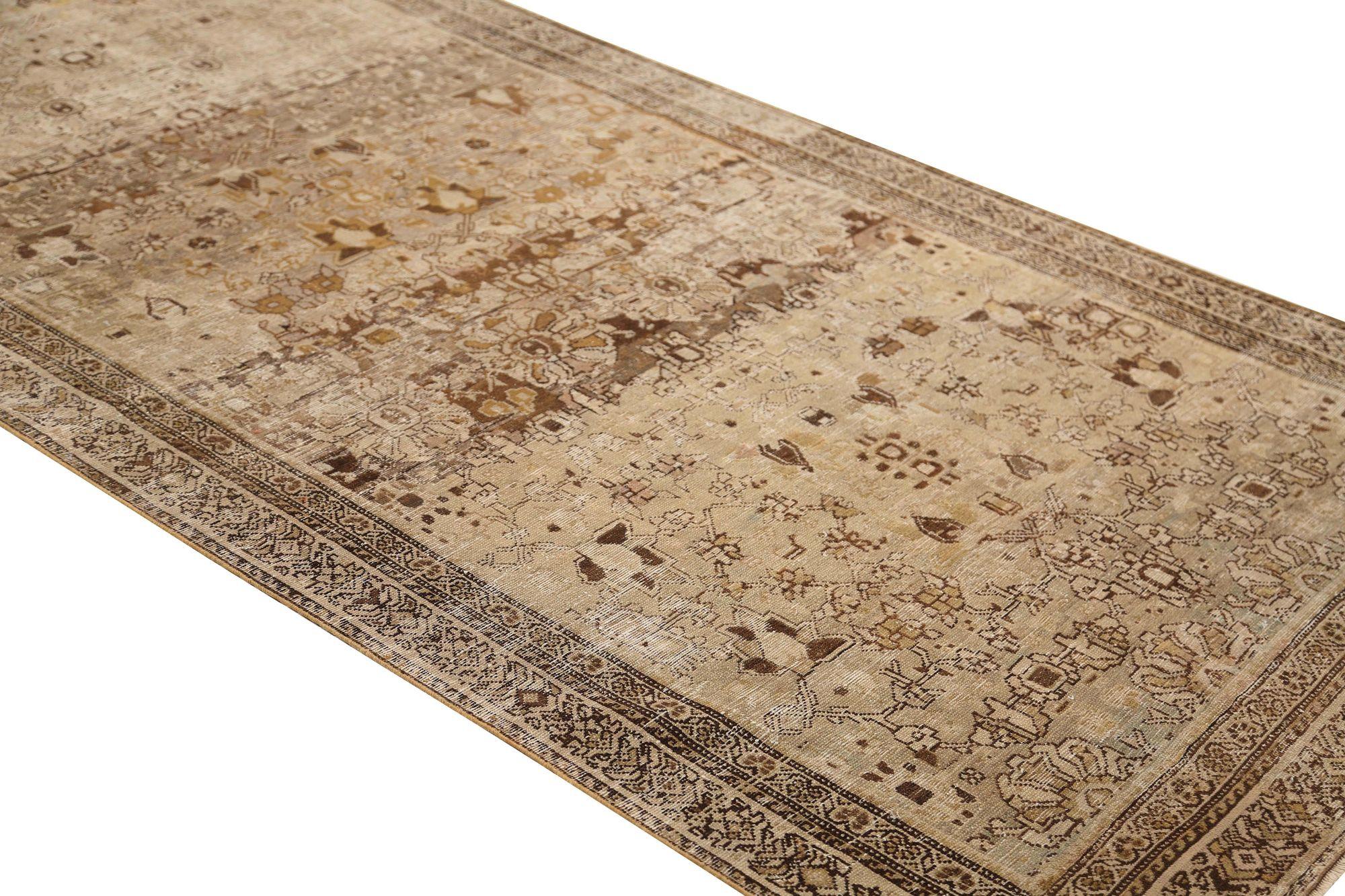 Tapis de sol persan Malayer - Laine Brown Design/One - 97741 Excellent état - En vente à Dallas, TX