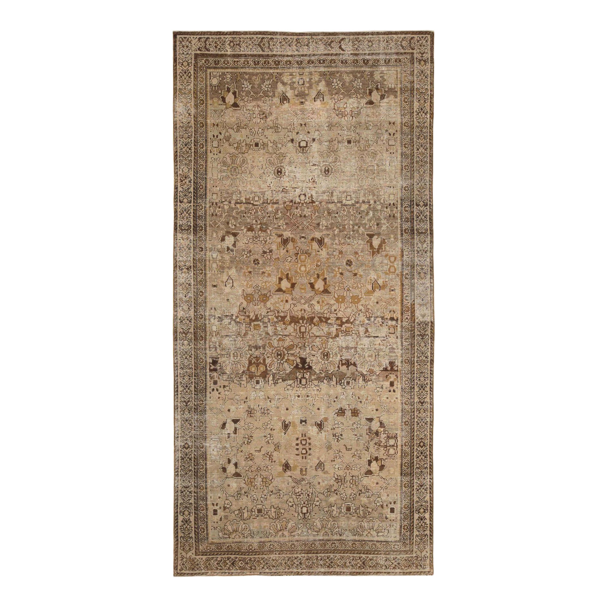 Persische Malayer Teppiche - Wolle Braun Elfenbein Design - 97741