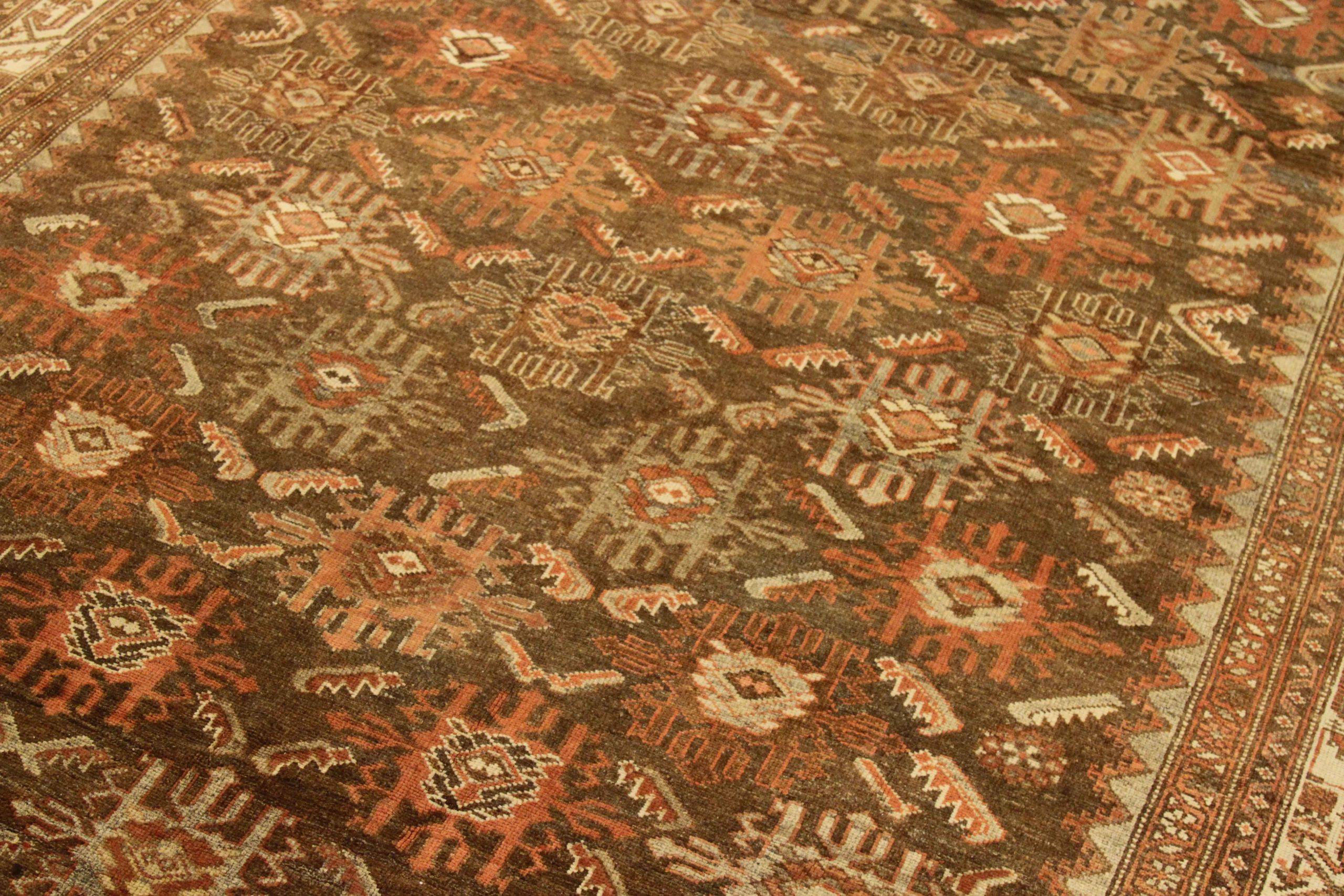 Persische Malayer Teppiche - Wolle Braun Elfenbein Rot Design - 75895 (Irakisch) im Angebot