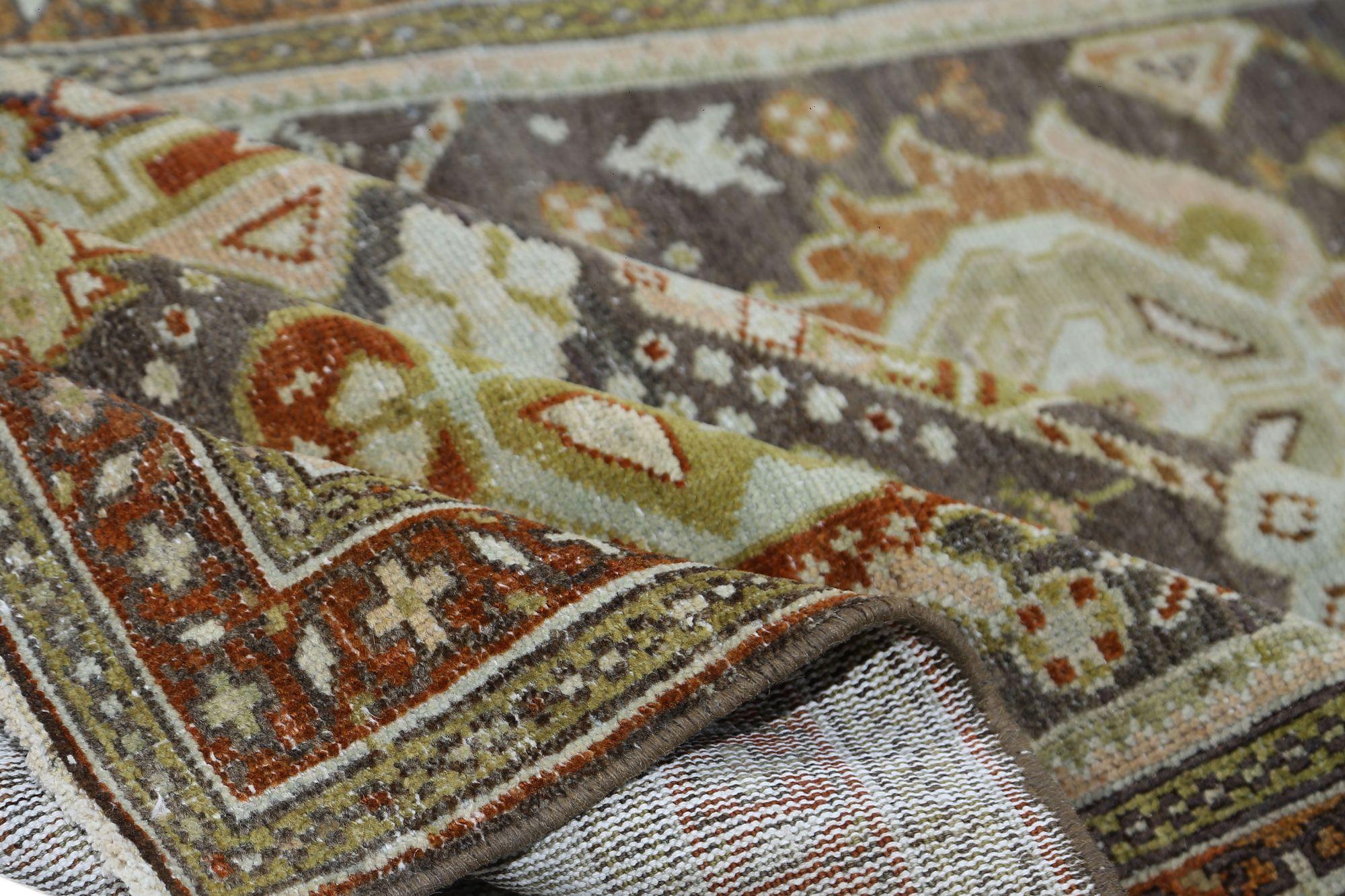 Persische Malayer Teppiche - Wolle Braun Elfenbein Rot Design - 97933 (Irakisch) im Angebot