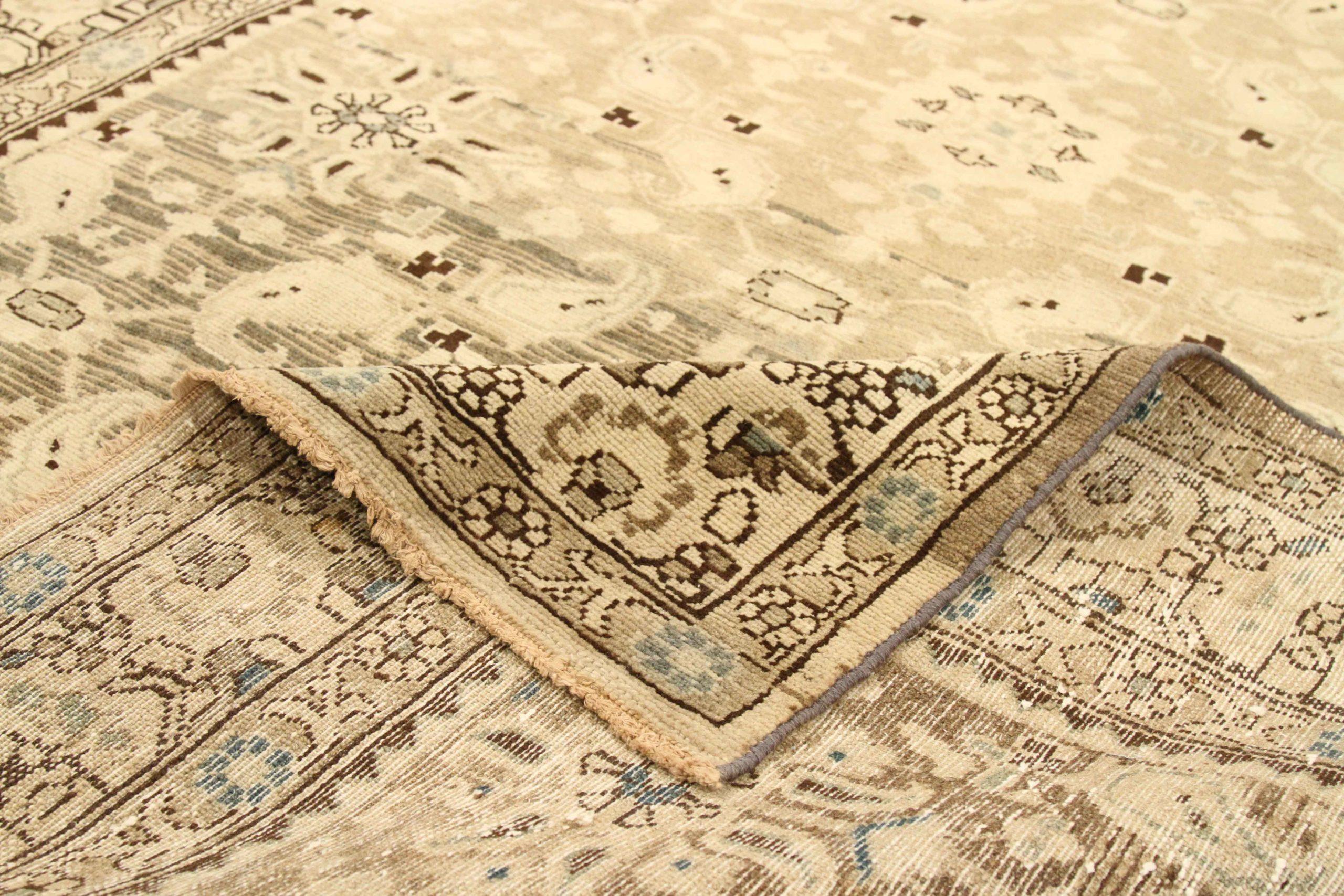 Persische Malayer Teppiche - Wolle Braun Elfenbein Taupe Design - 75884 (Irakisch) im Angebot