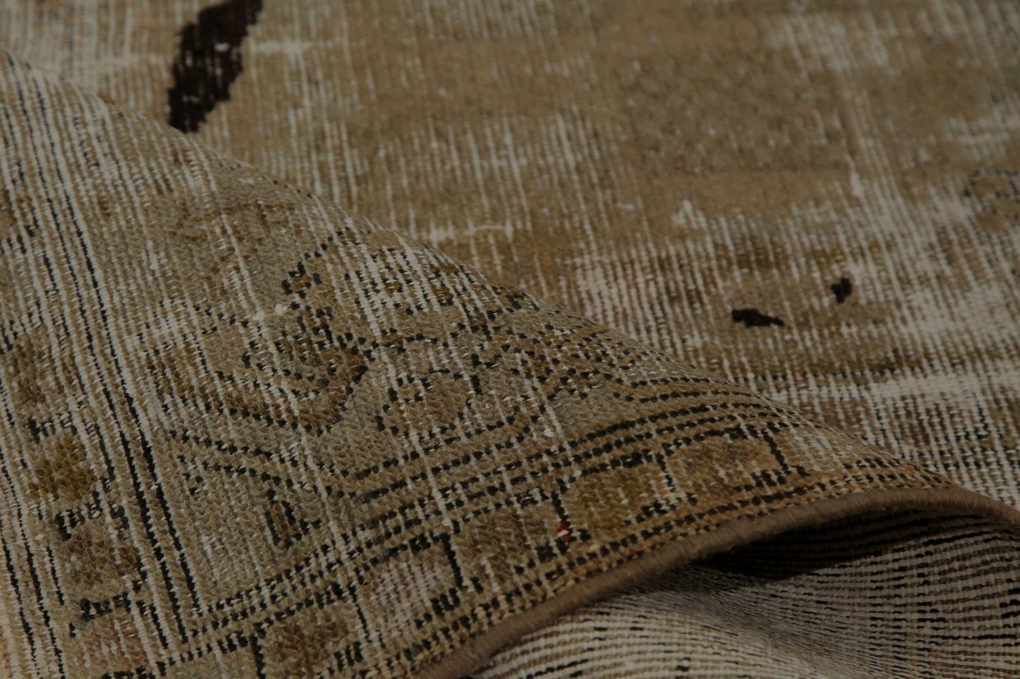 Persische Malayer Teppiche - Wolle Braun Elfenbein Taupe Design - 97787 (20. Jahrhundert) im Angebot