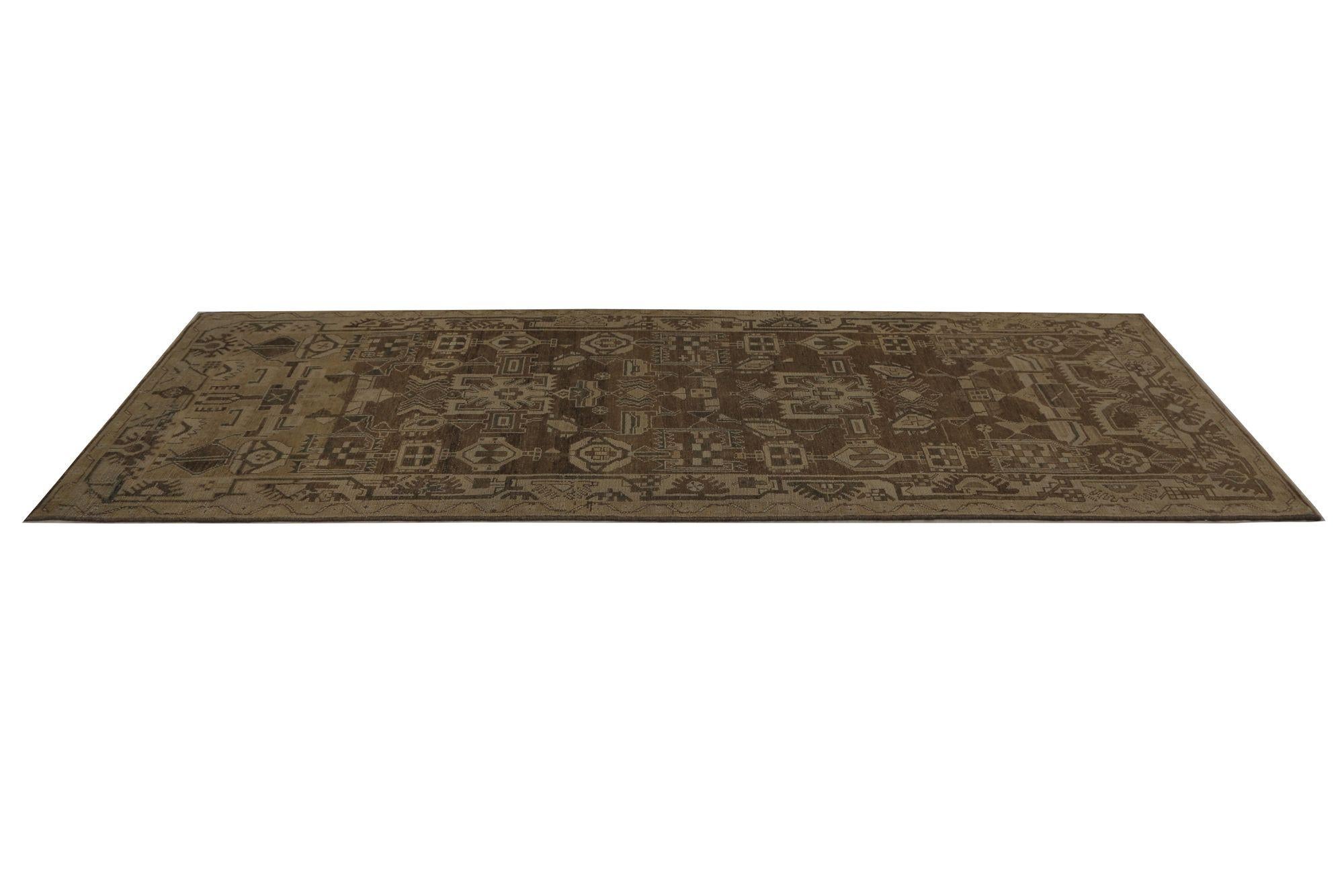 Persische Malayer Teppiche - Wolle Brown Taupe Design - 97817 (20. Jahrhundert) im Angebot