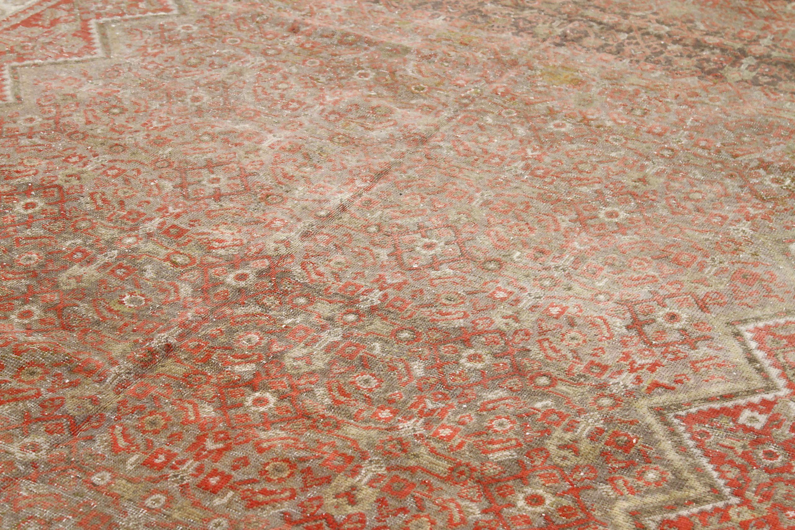 Persische Malayer-Teppiche - Wolle Grün Elfenbein Rot Design - 88780 (Irakisch) im Angebot