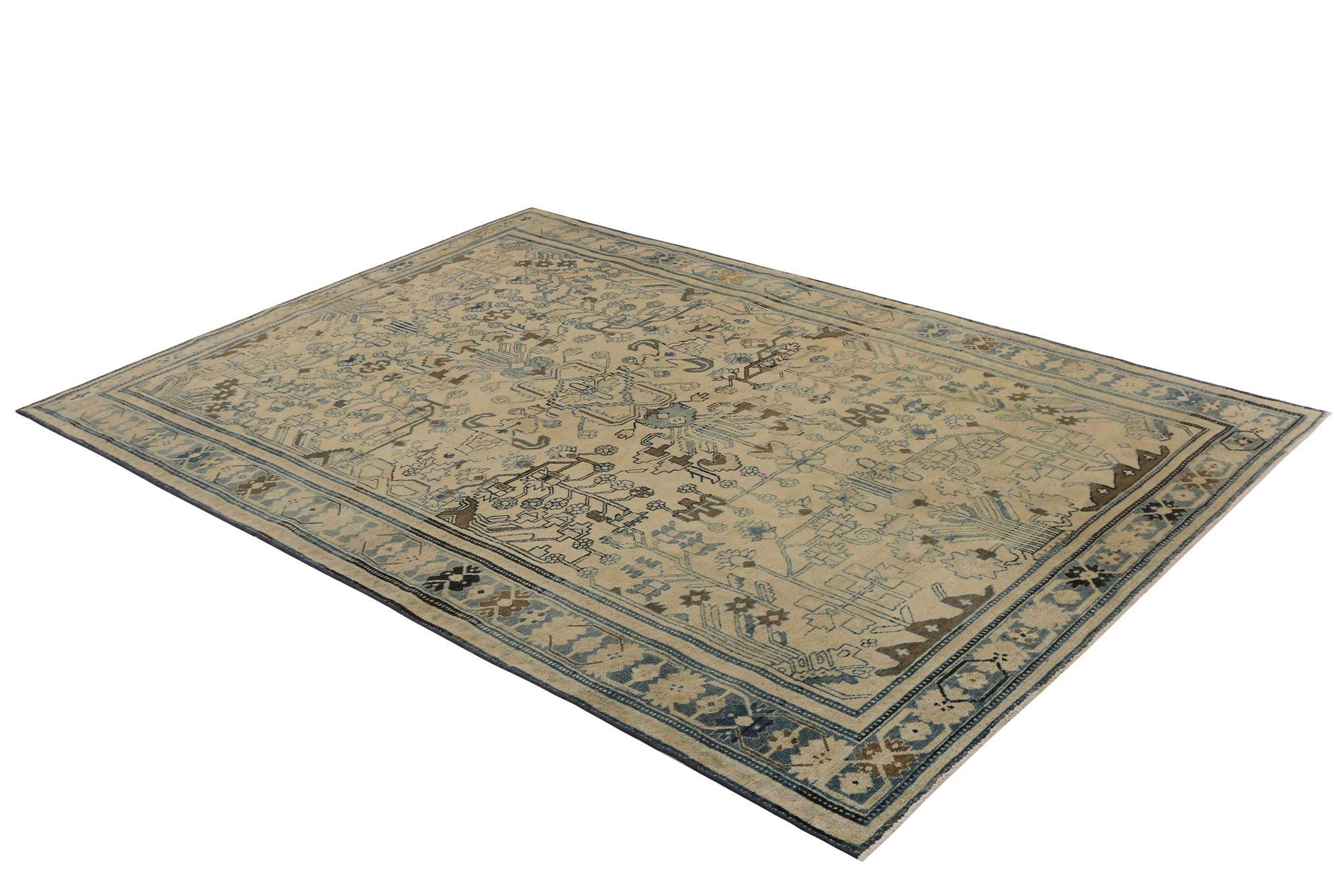 Persische Malayer-Teppiche aus Wolle – elfenbeinfarbenes Design – 97768 (Irakisch) im Angebot