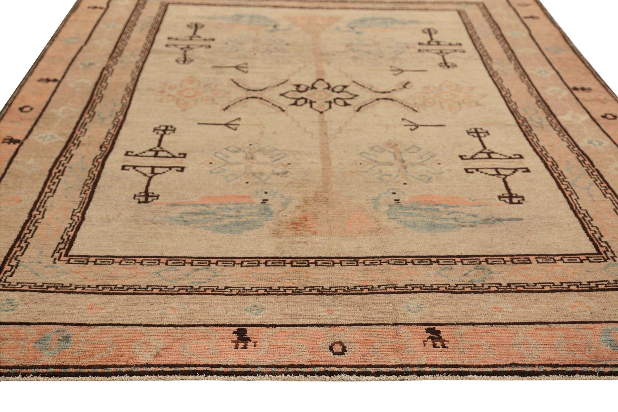 Irakien Tapis persans Malayer - Design en laine ivoire rose taupe - 96962 en vente