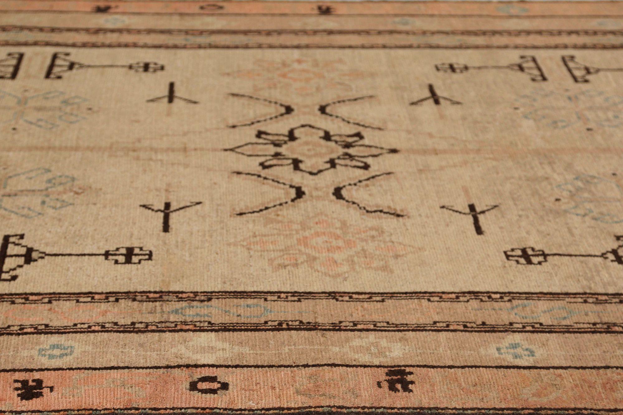 20ième siècle Tapis persans Malayer - Design en laine ivoire rose taupe - 96962 en vente