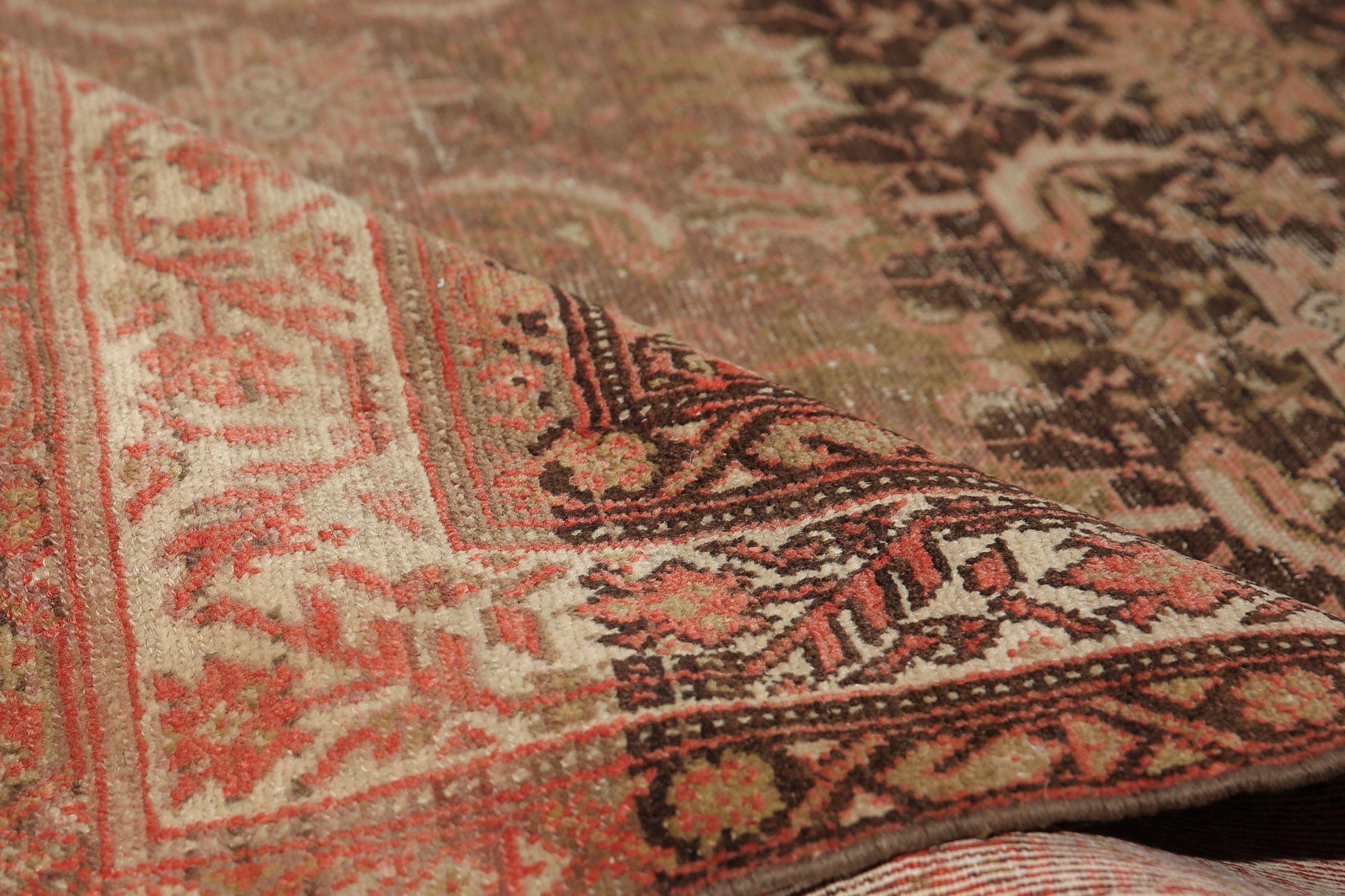 Persische Malayer-Teppiche - Wolle Elfenbein Rosa Taupe Design - 97715 (20. Jahrhundert) im Angebot