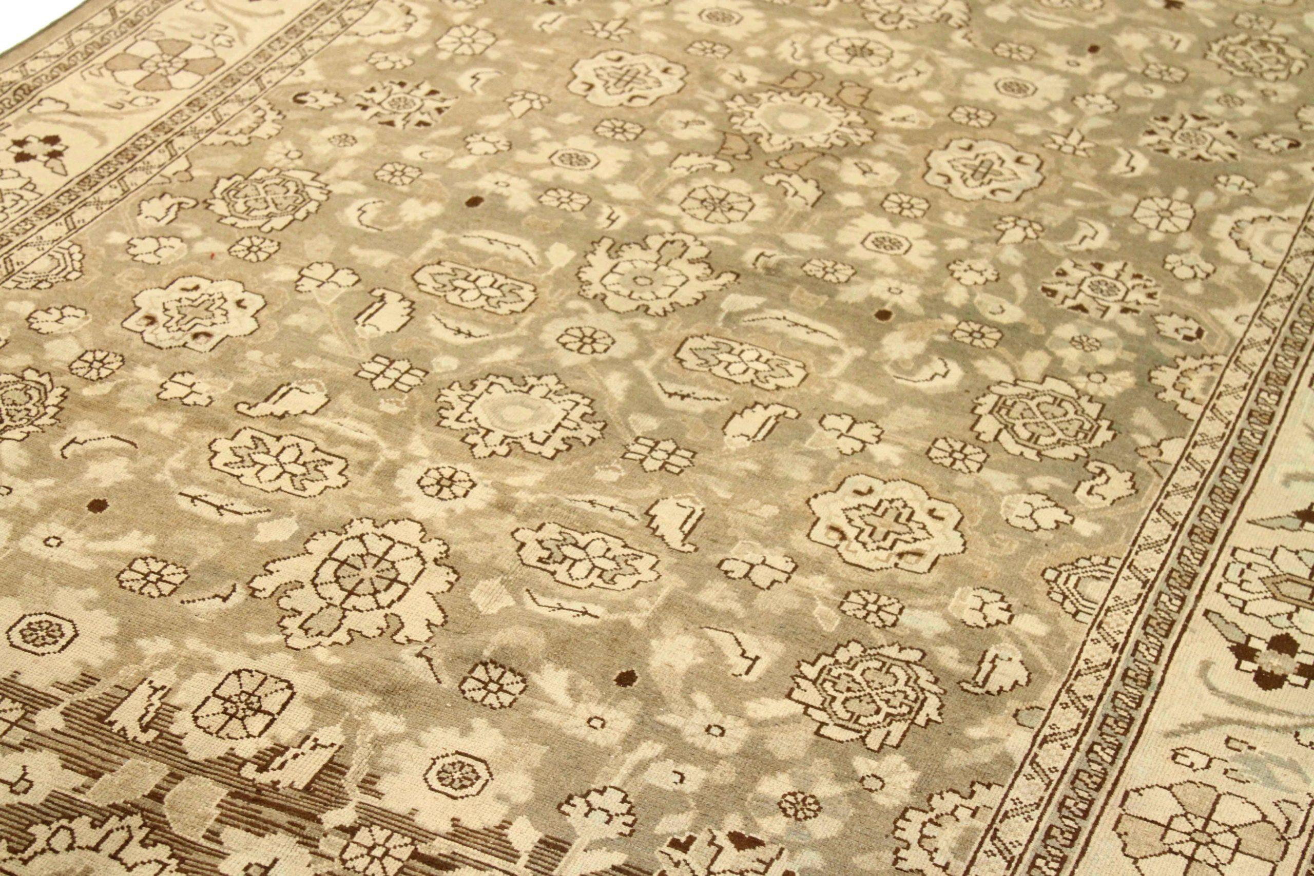 Persische Malayer-Teppiche – Wolle, elfenbeinfarben, taupefarben, Design – 76011 (Irakisch) im Angebot