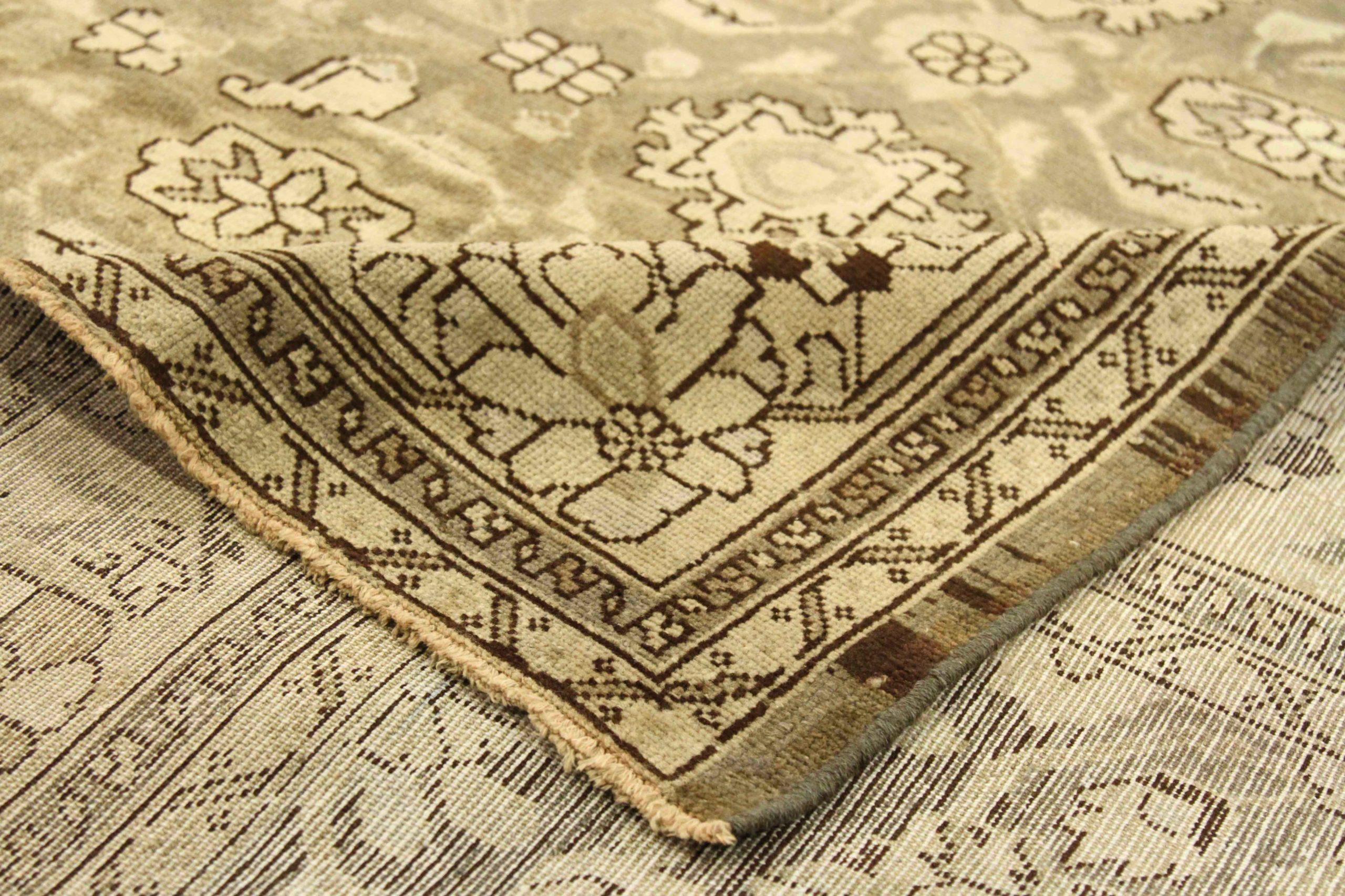 Persische Malayer-Teppiche – Wolle, elfenbeinfarben, taupefarben, Design – 76011 im Zustand „Hervorragend“ im Angebot in Dallas, TX