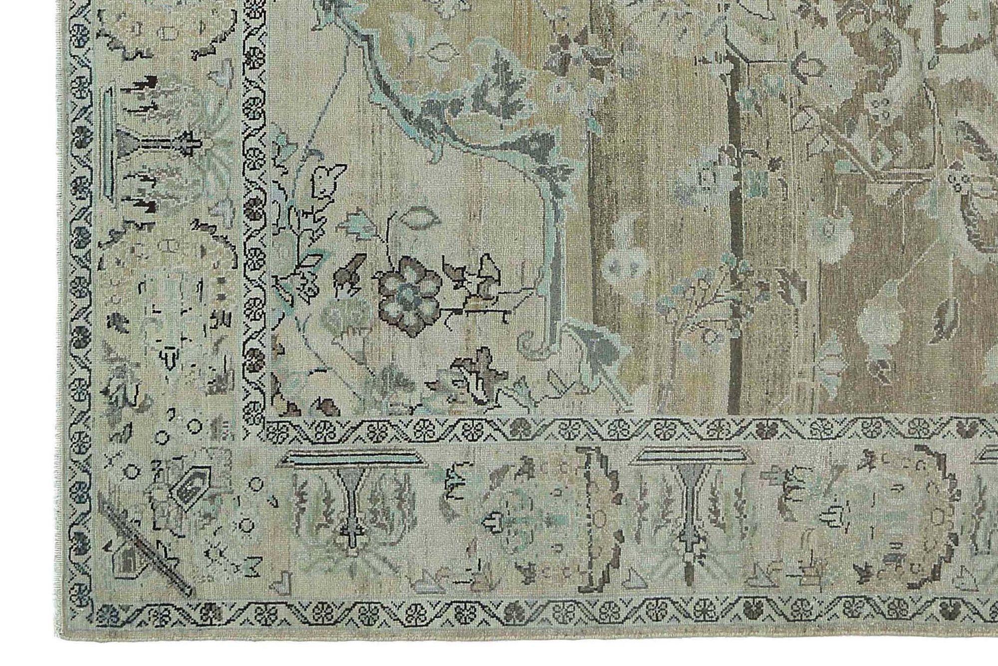 Irakien Tapis persans Malayer - motif en laine ivoire taupe - 97551 en vente