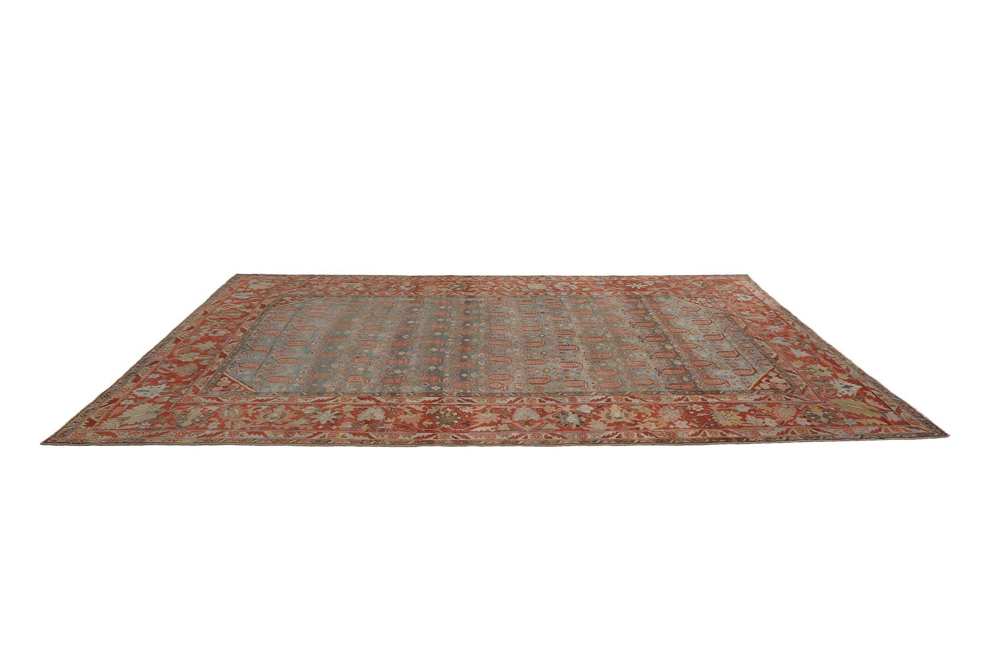 Persische Malayer-Teppiche - Wolle Hellblau Rot Design - 97480 (20. Jahrhundert) im Angebot