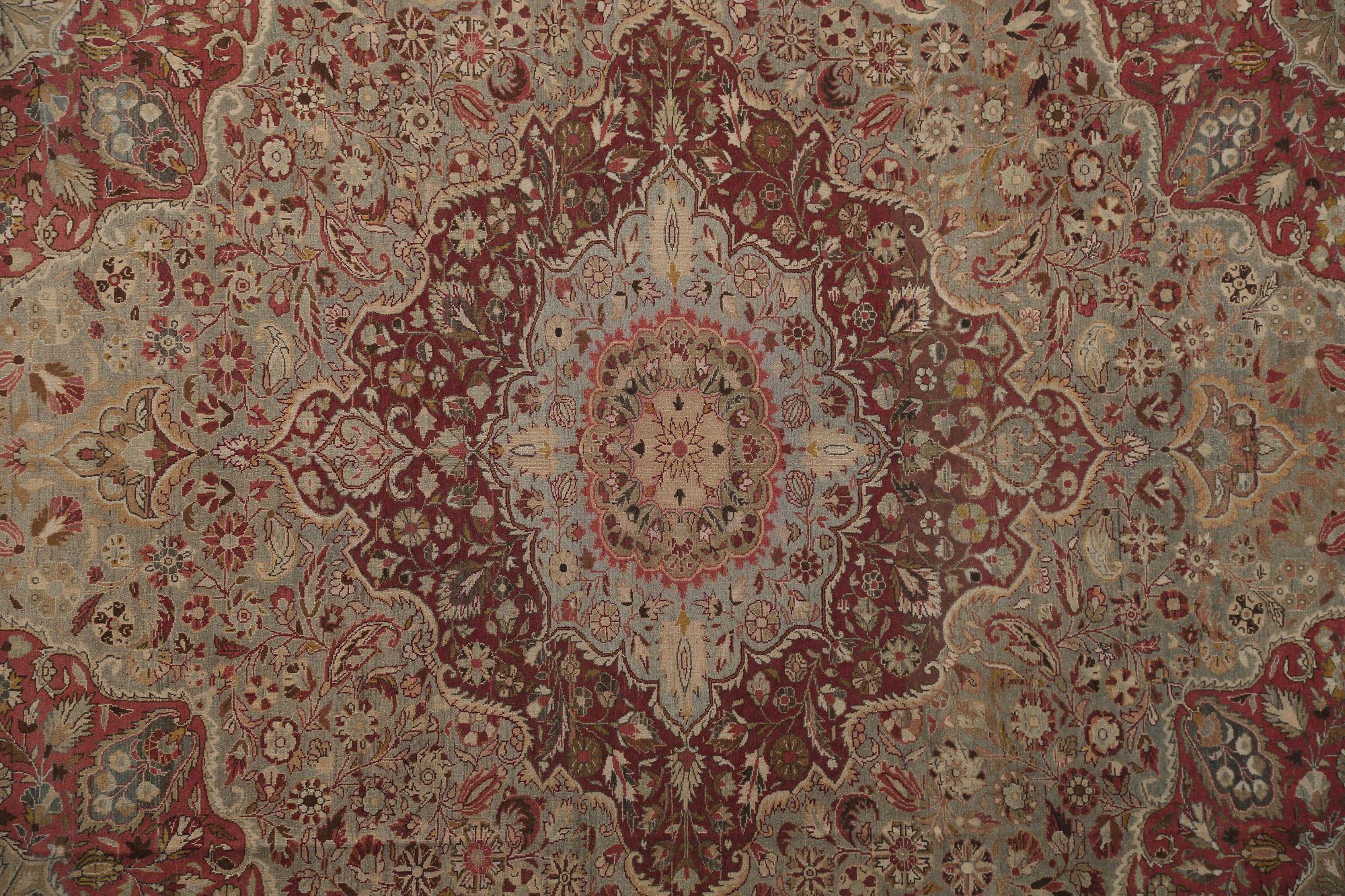 Persische Malayer-Teppiche - Wolle in Rot und Taupe mit Muster - 97737 im Zustand „Hervorragend“ im Angebot in Dallas, TX