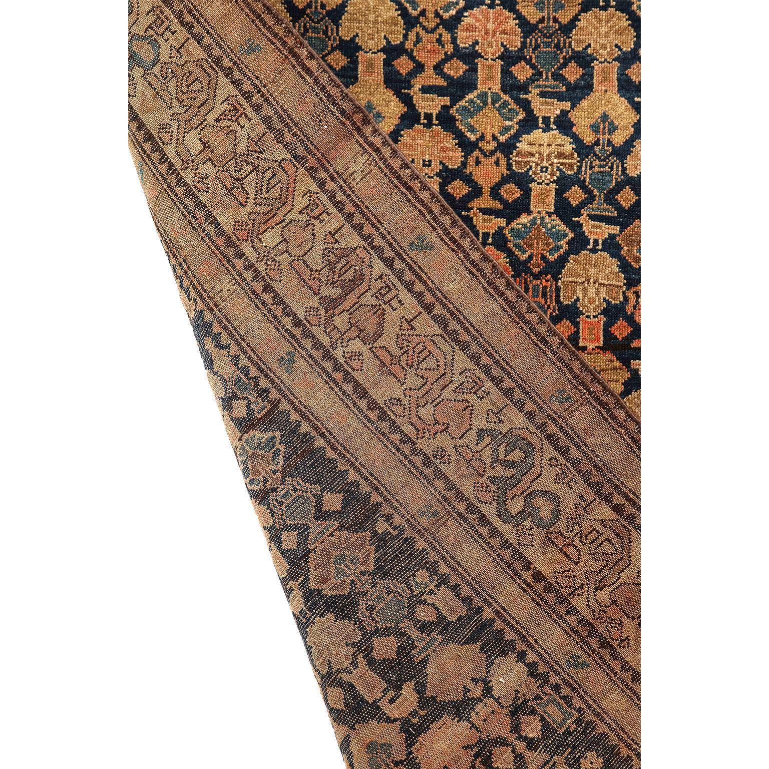 Antico tappeto persiano Malayer del 1900, motivi floreali, lana, 5' x 7' in vendita 2