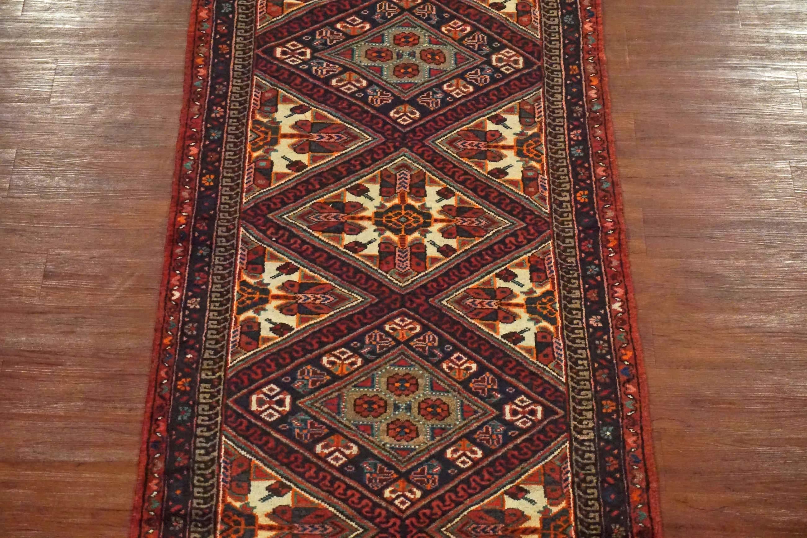Hand-Knotted Persian Malayer Gallery Runner, circa 1940 For Sale