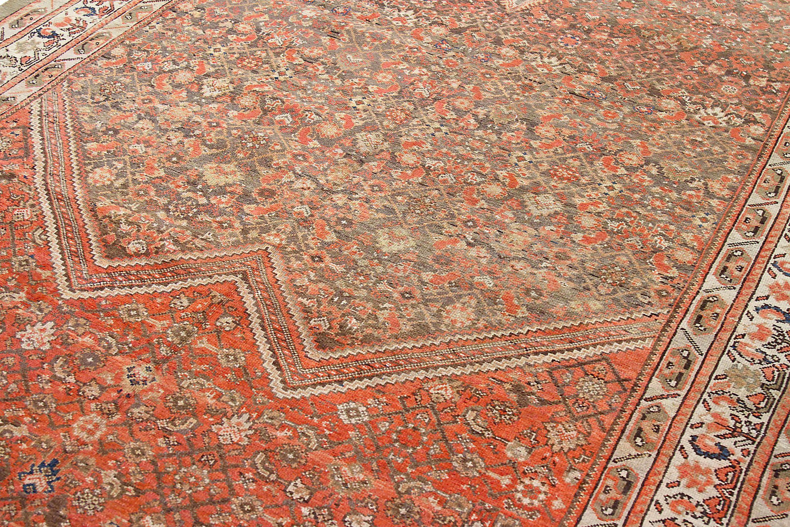 Persische Malayer Over Size Teppich CIRCA 1880 - Wolle Grün Elfenbein Rot 71870 (Asiatisch) im Angebot
