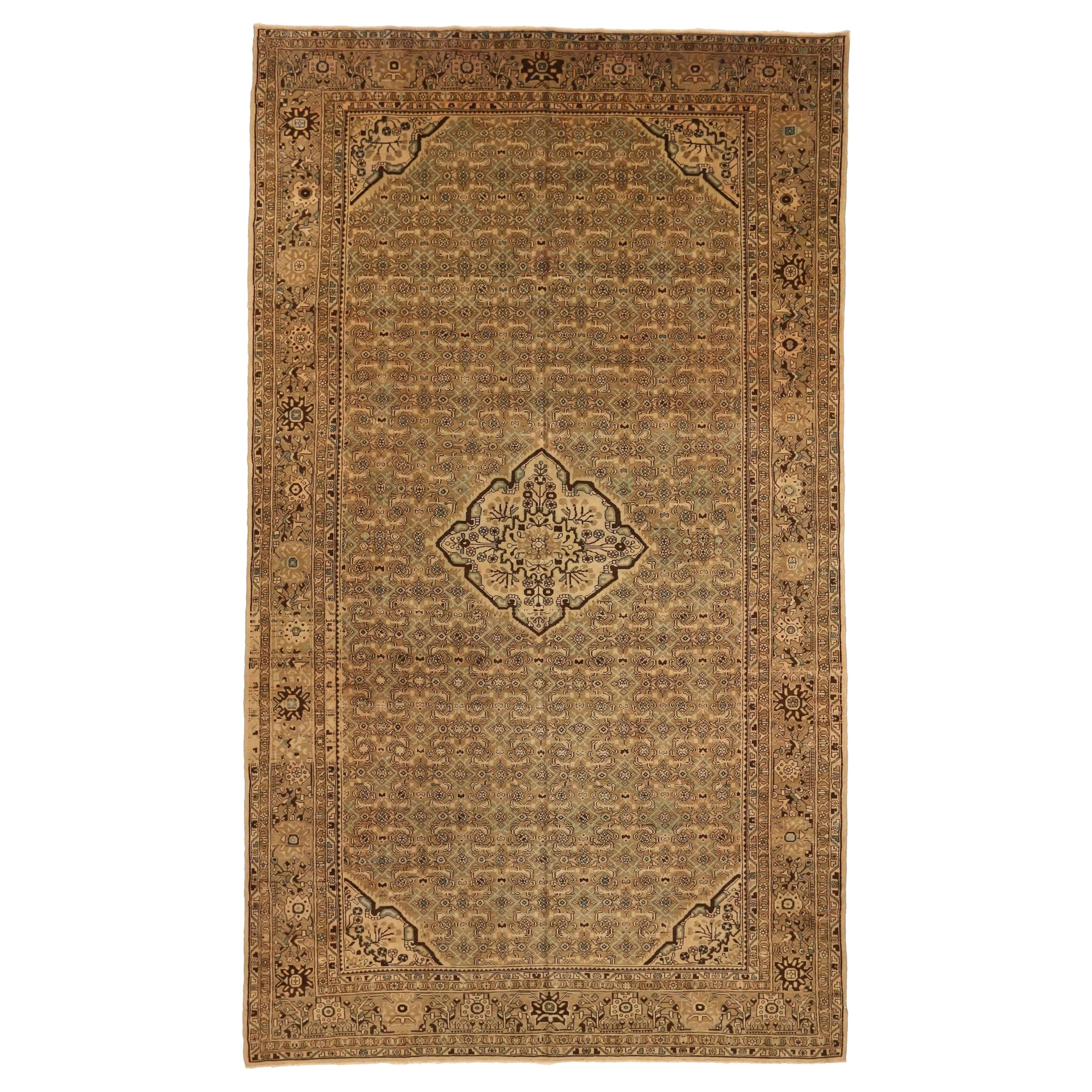 Tappeto persiano Malayer Over Size - Lana Marrone Avorio 73486