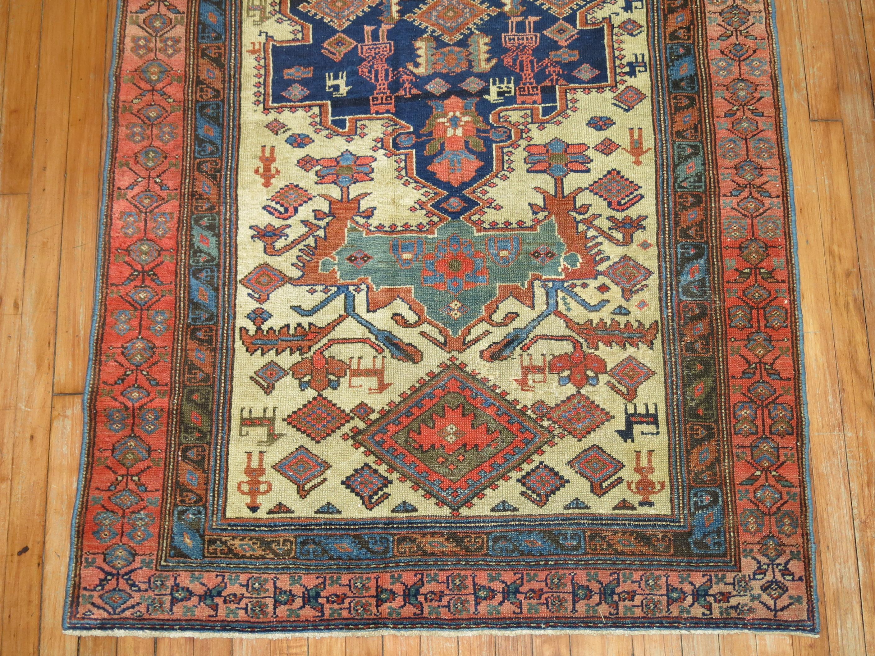 One of a kind early-20th century decorative Northwest Persian pictorial rug.

Measures: 3'11'' x 6'4''.