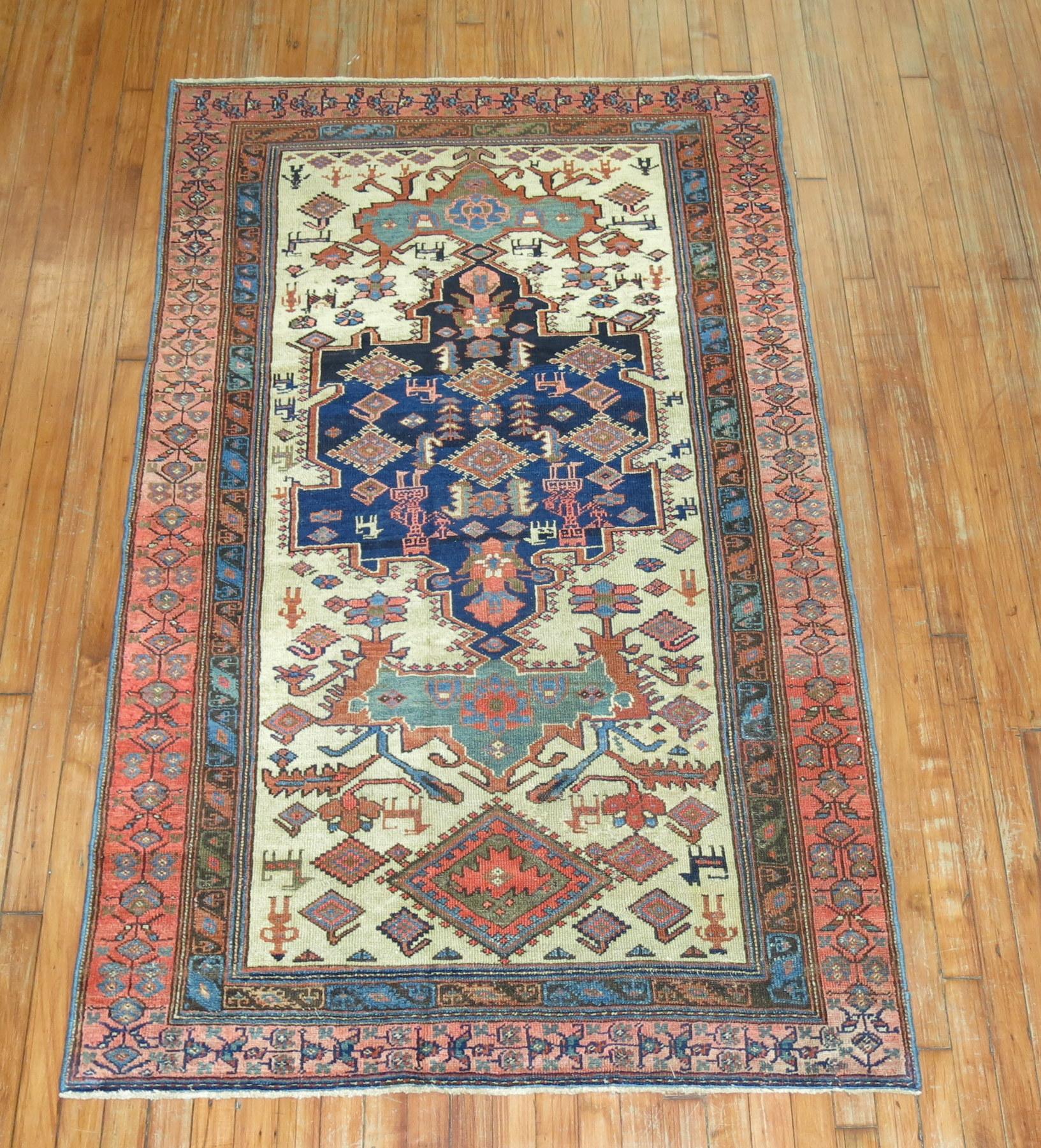 Adirondack Persian Malayer Pictorial Rug For Sale