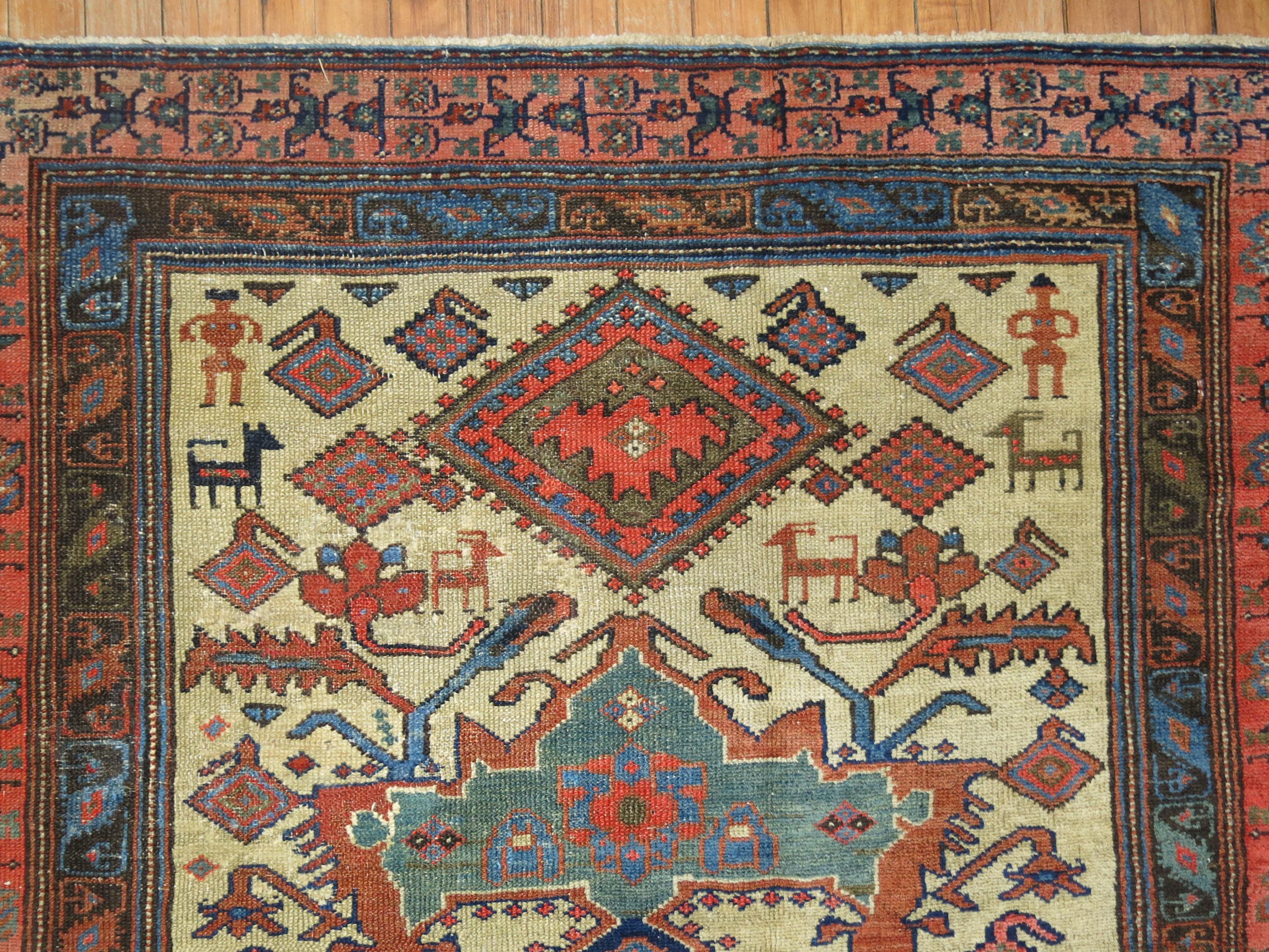 Persian Malayer Pictorial Rug In Good Condition For Sale In New York, NY