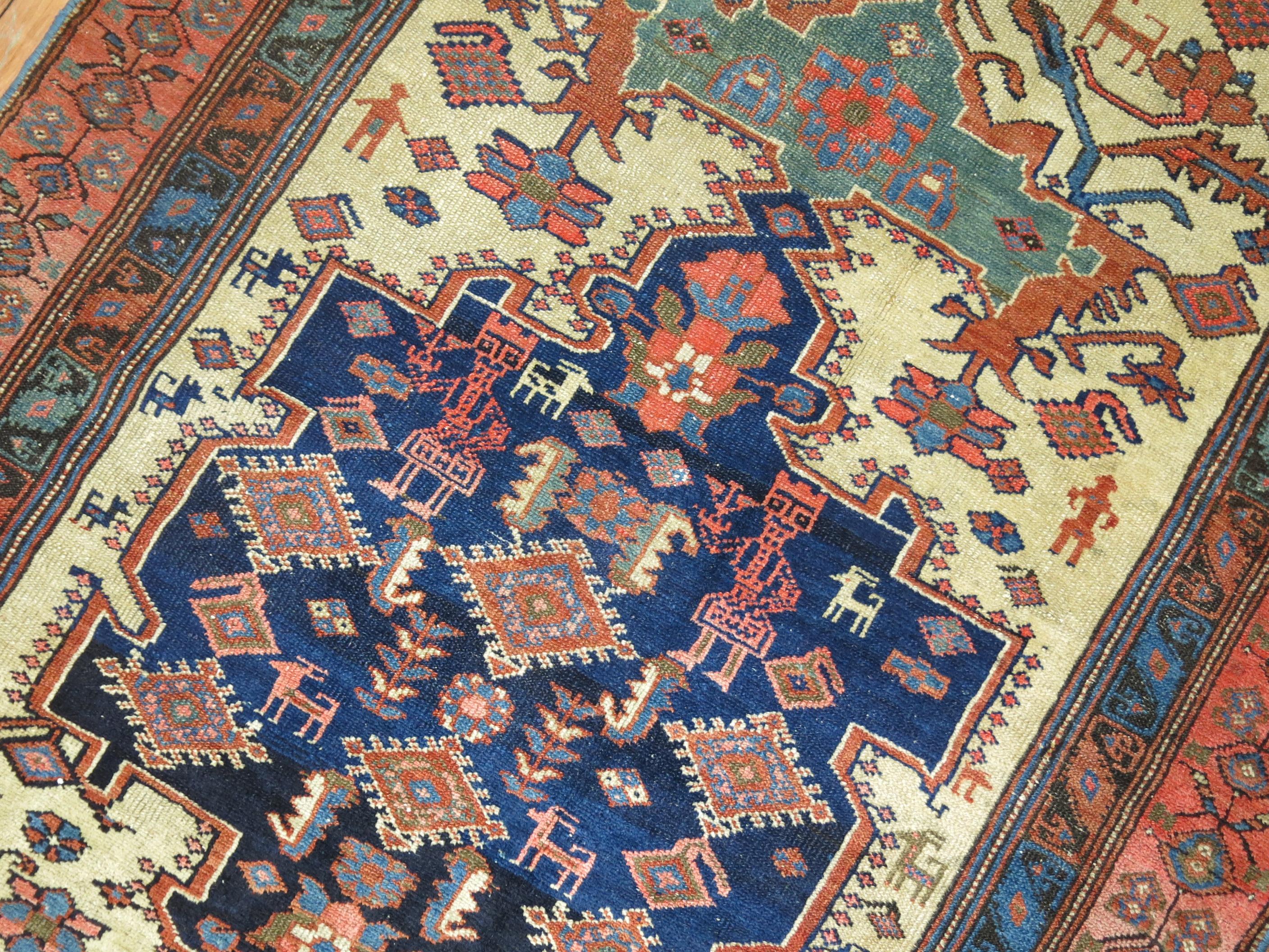 20th Century Persian Malayer Pictorial Rug For Sale