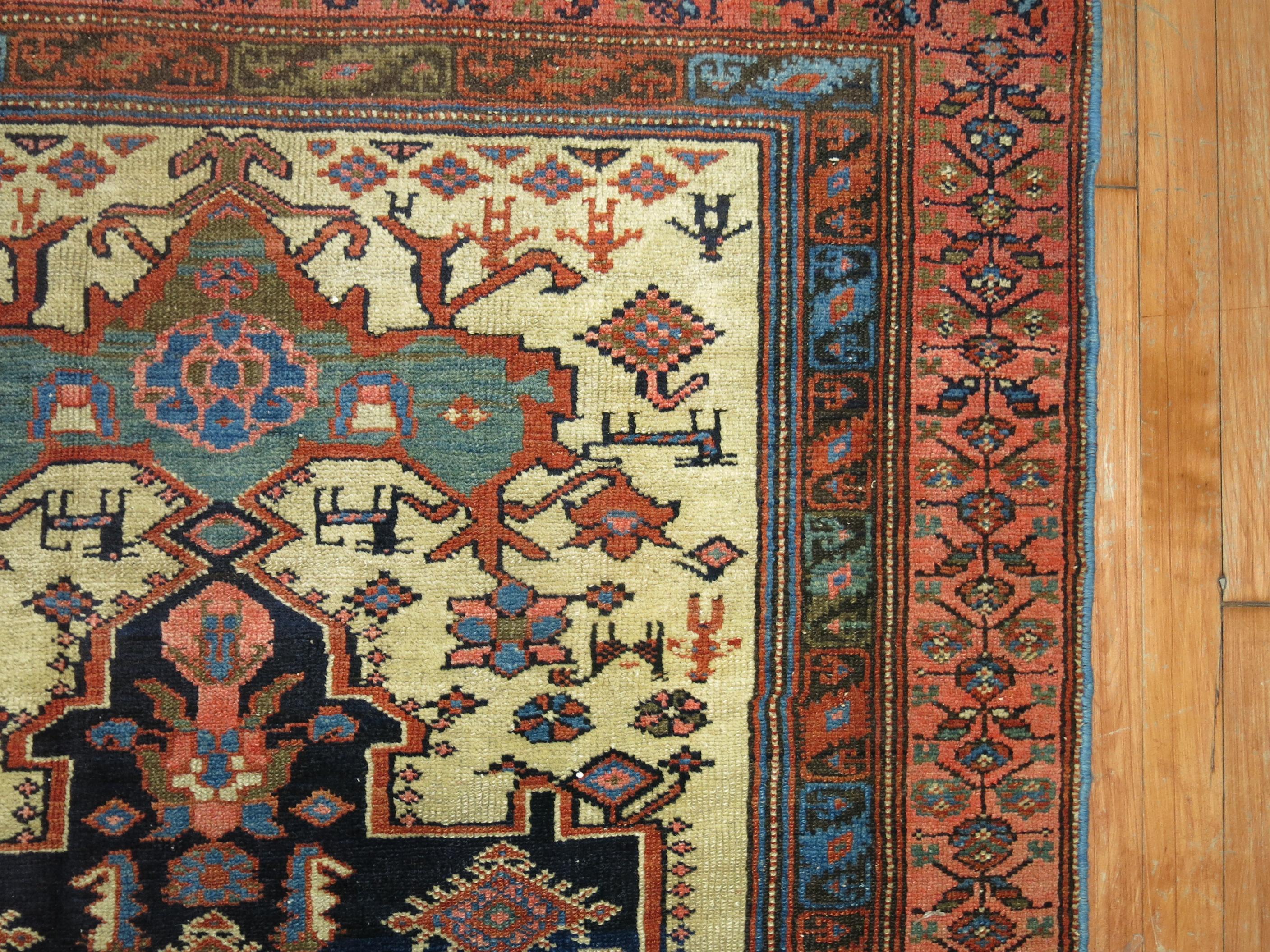 Wool Persian Malayer Pictorial Rug For Sale