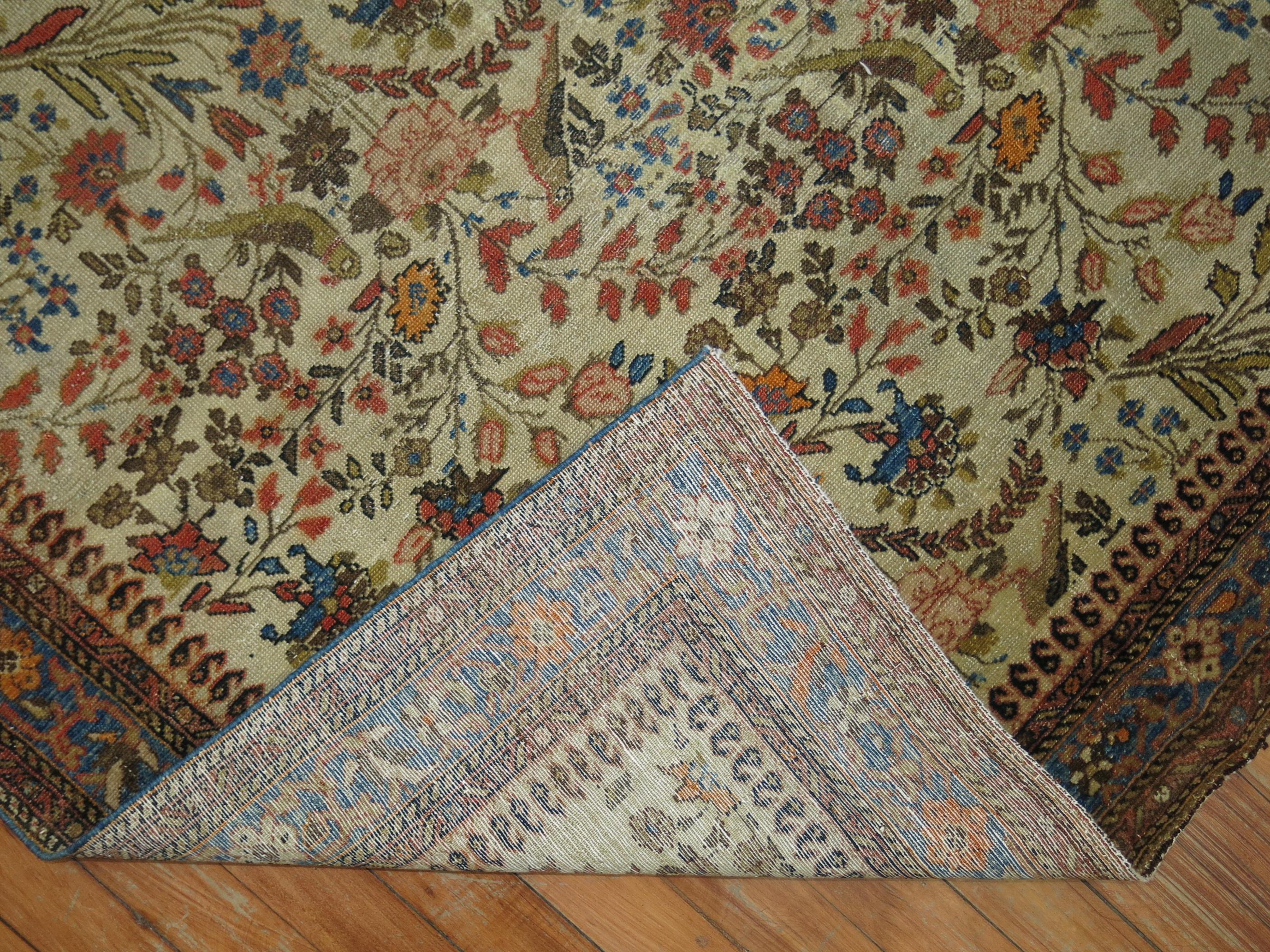 One-of-a-kind early-20th century decorative Northwest Persian pictorial rug.

3'7'' x 3'11''